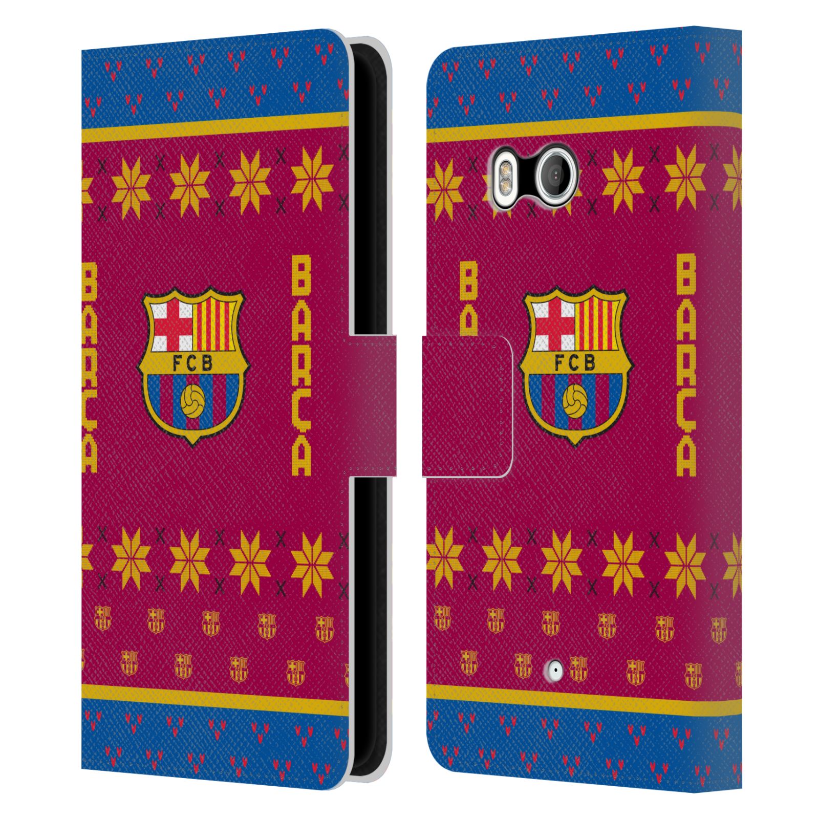 OFFICIAL FC BARCELONA CHRISTMAS JUMPER LEATHER BOOK WALLET CASE FOR HTC PHONES 1 - Picture 7 of 7