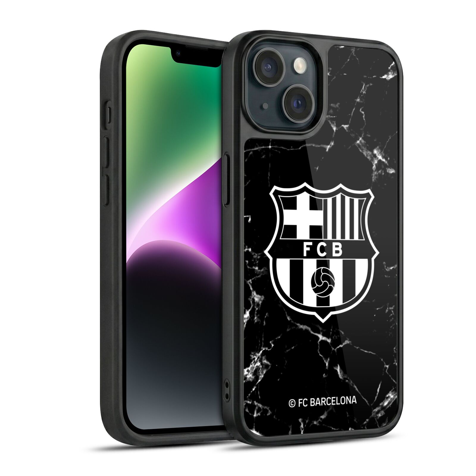 Black Marble Hard MagSafe Case for iPhone 14