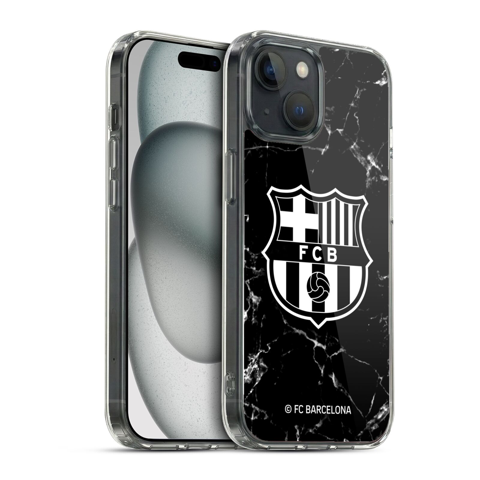 Black Marble Hybrid MagSafe Case for iPhone 15