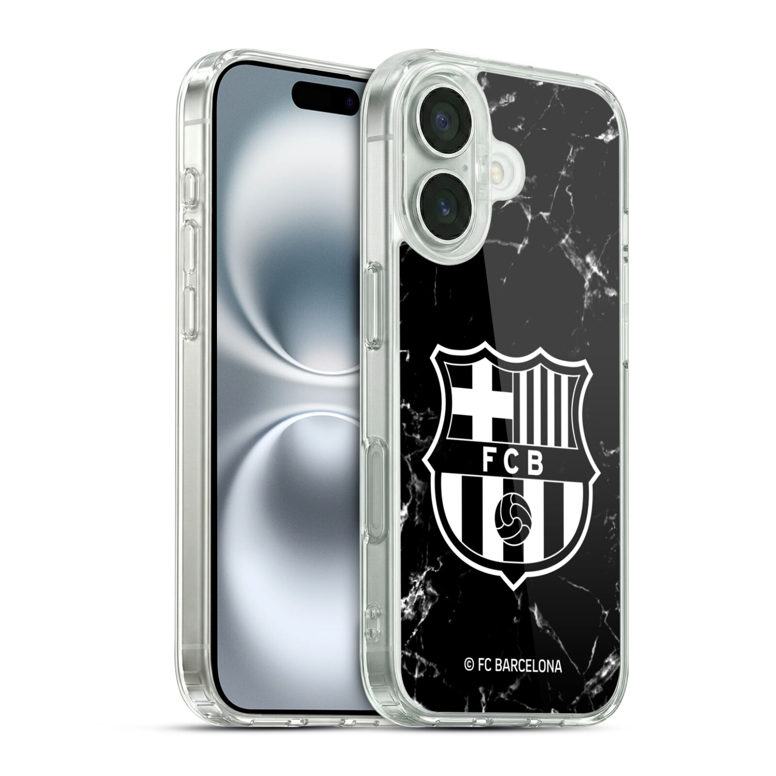 Black Marble Hybrid MagSafe Case for iPhone 16