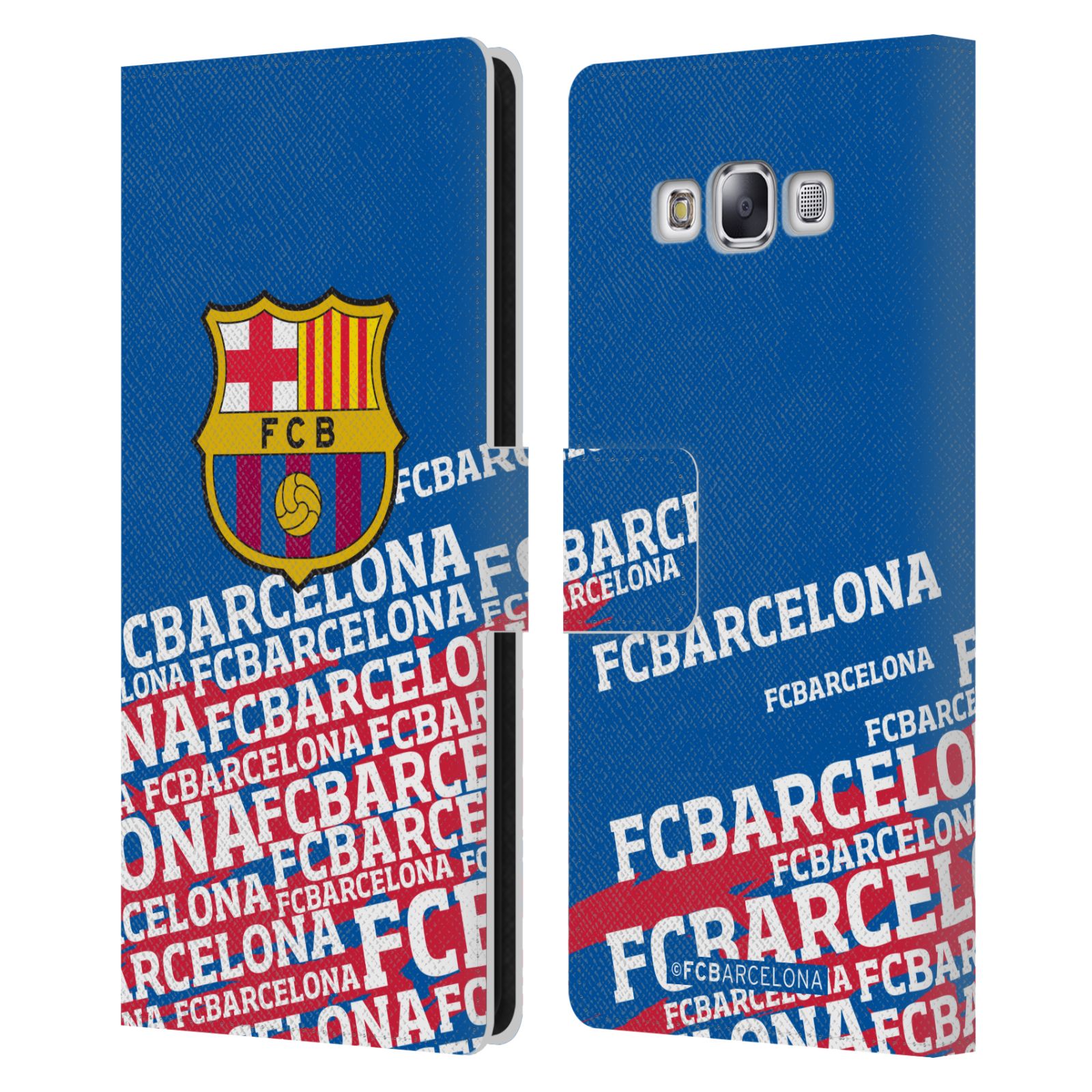OFFICIAL FC BARCELONA CREST LEATHER BOOK WALLET CASE FOR SAMSUNG PHONES 3