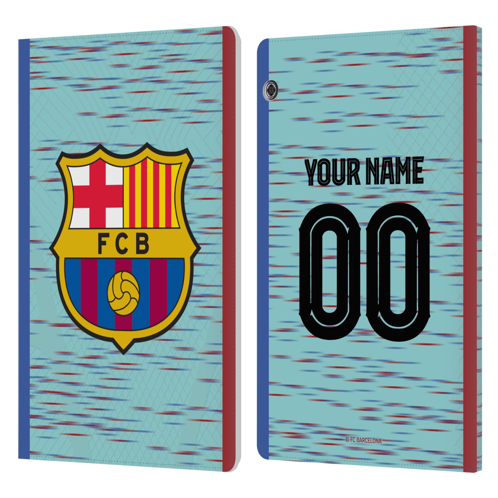 PERSONALISED FC BARCELONA 2023/24 KIT LEATHER BOOK CASE FOR HUAWEI XIAOMI TABLET - Picture 7 of 7