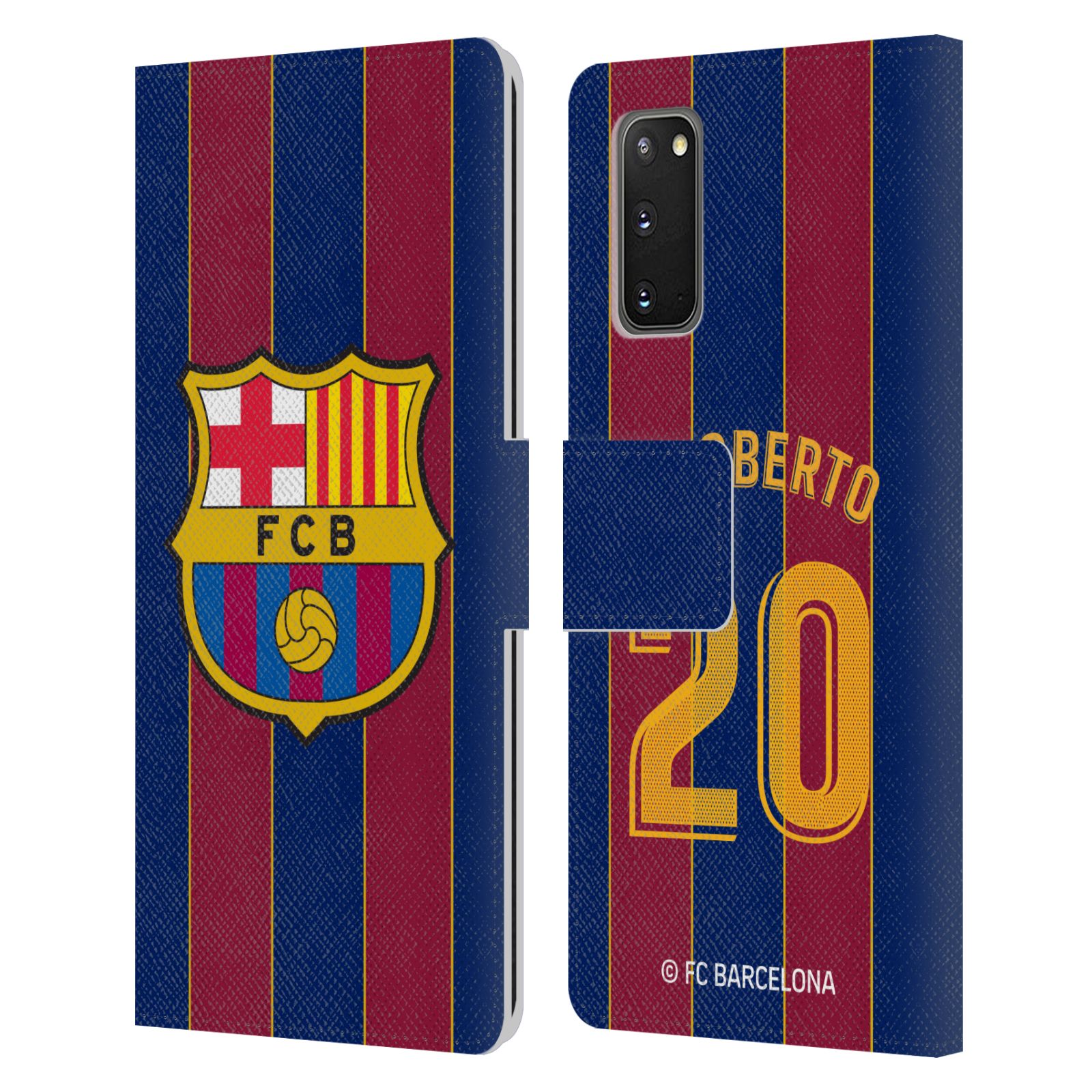 FC BARCELONA 2020/21 PLAYERS HOME KIT GROUP 2 LEATHER BOOK CASE FOR SAMSUNG 2