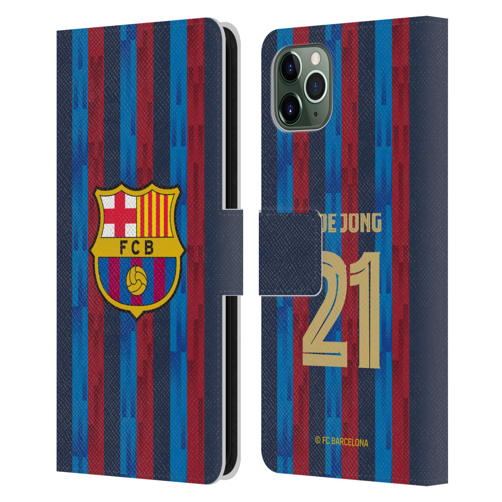 FC BARCELONA 2022/23 JUGADORES KIT DE HOGAR ESTUCHE LIBRO CUERO PARA TELÉFONOS iPHONE APPLE - Imagen 7 de 10