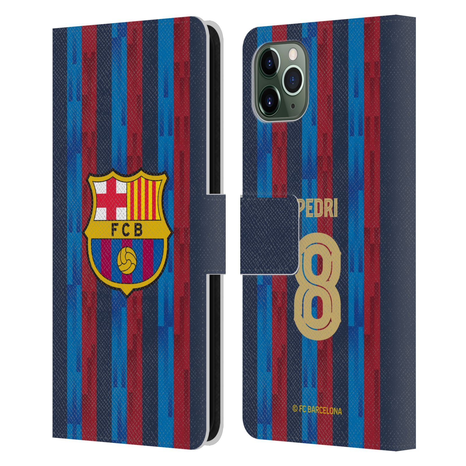 FC BARCELONA 2022/23 JUGADORES KIT DE HOGAR ESTUCHE LIBRO CUERO PARA TELÉFONOS iPHONE APPLE - Imagen 8 de 10