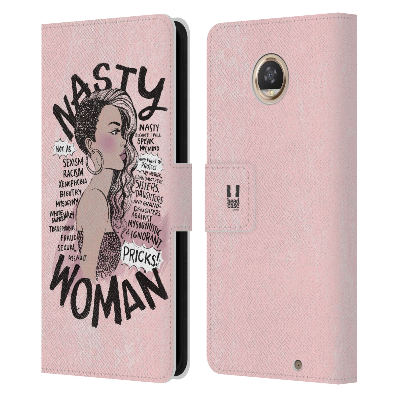 HEAD CASE DESIGNS FEMINISM LEATHER BOOK WALLET CASE COVER FOR MOTOROLA PHONES - Picture 8 of 14