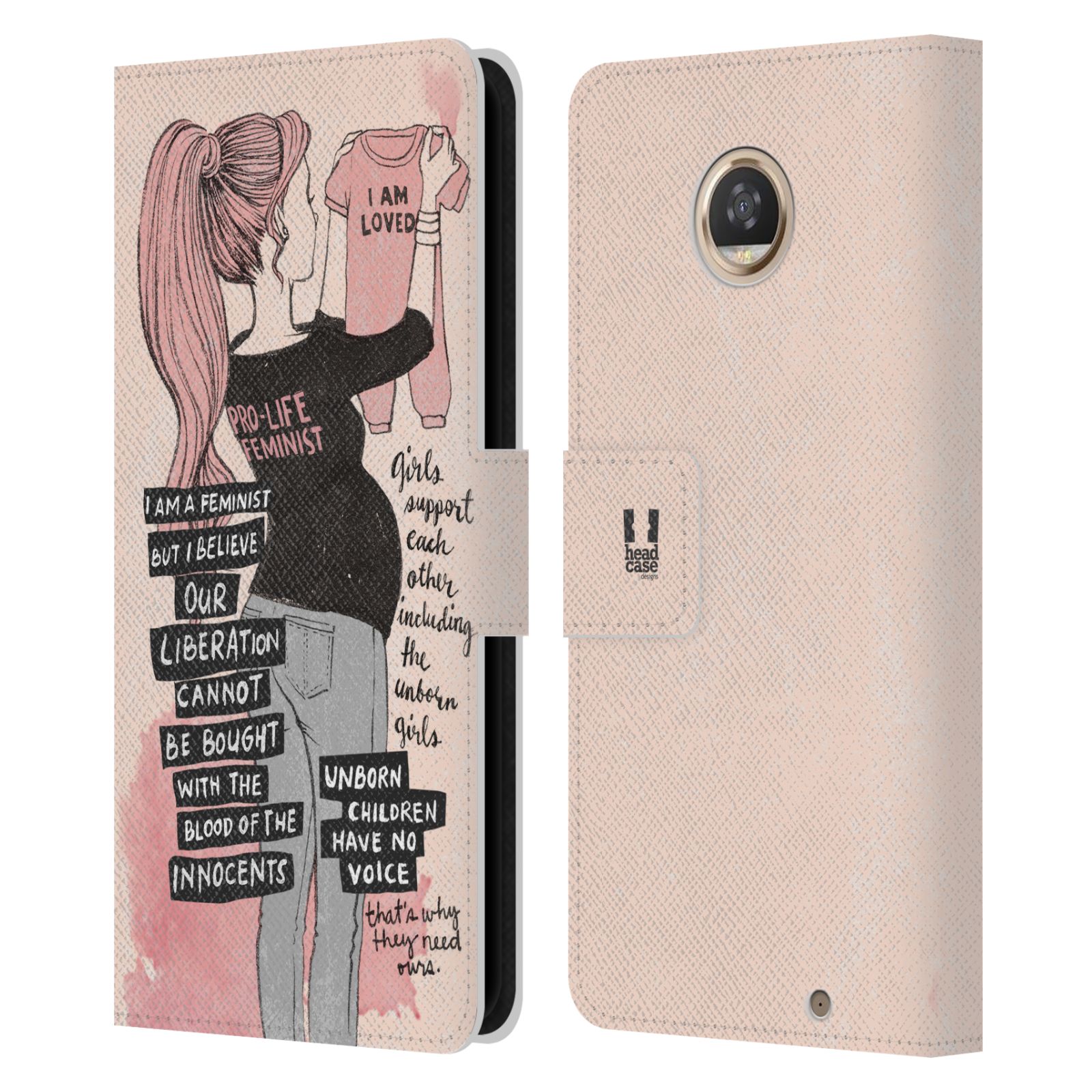 HEAD CASE DESIGNS FEMINISM LEATHER BOOK WALLET CASE COVER FOR MOTOROLA PHONES - Picture 12 of 14
