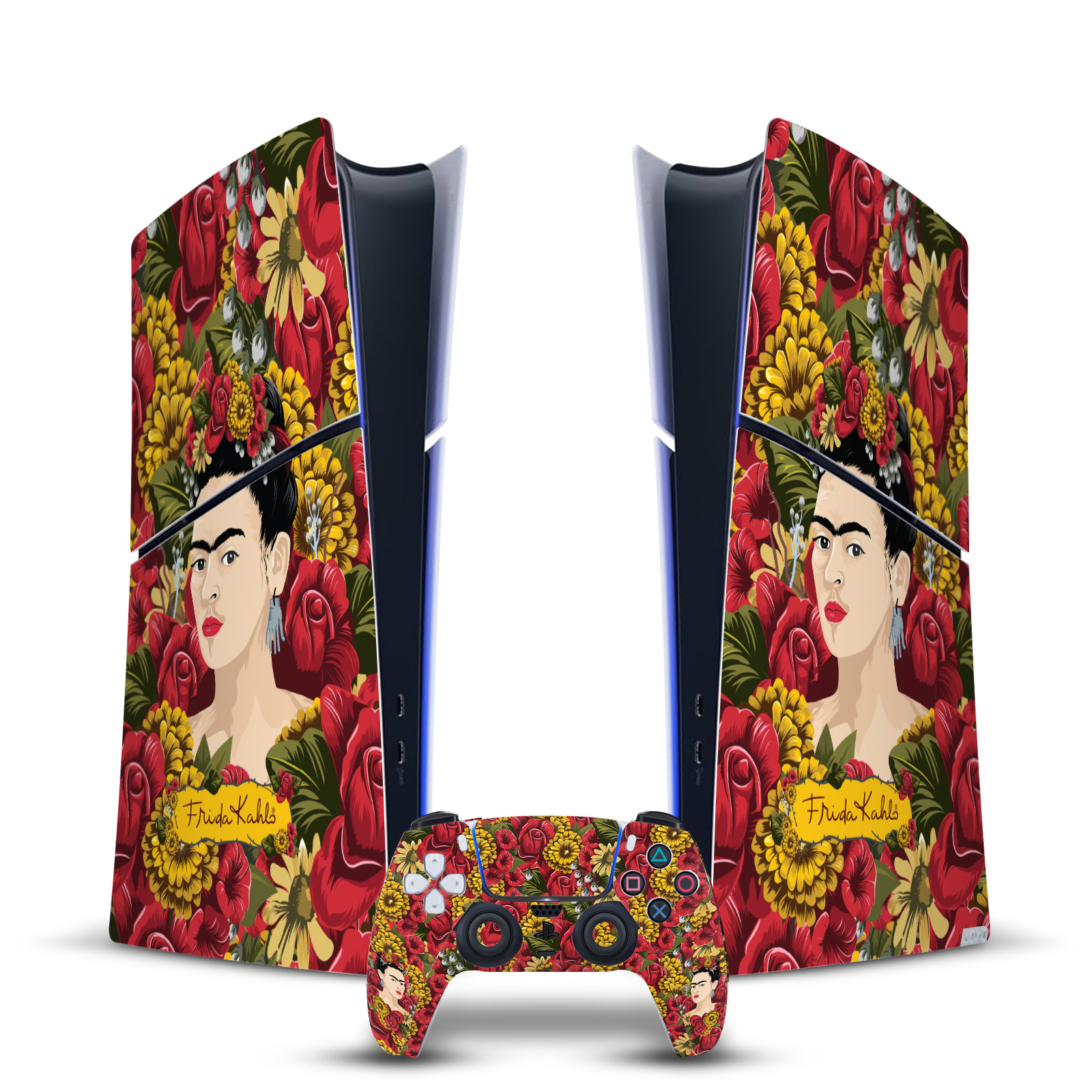 OFFICIAL FRIDA KAHLO FLORAL VINYL SKIN FOR PS5 SLIM DIGITAL CONSOLE & CONTROLLER