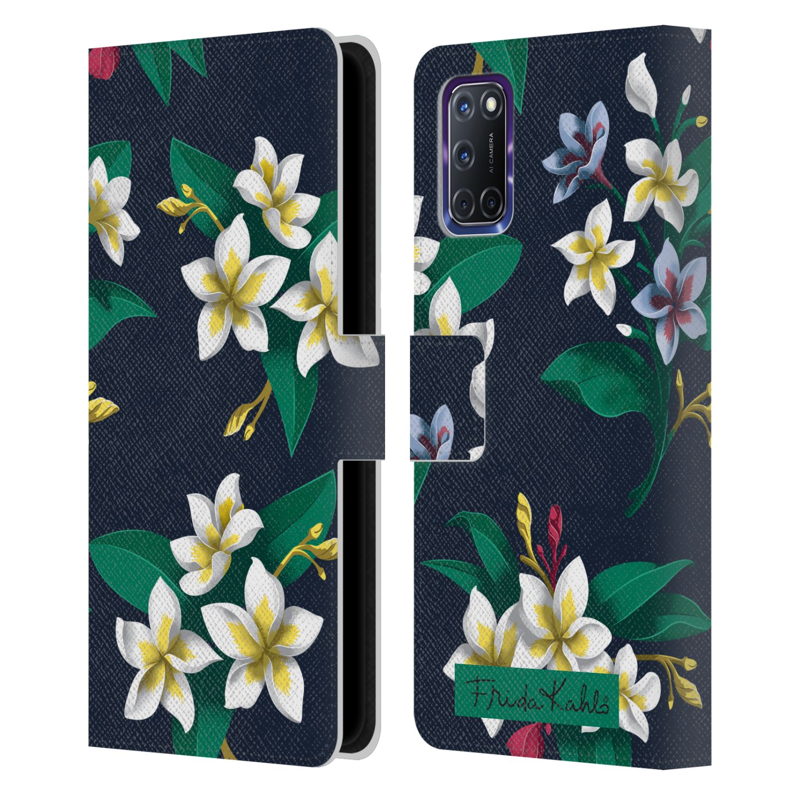 OFFIZIELLE FRIDA KAHLO BLUMEN BRIEFTASCHE HÜLLE HUELLE AUS LEDER FÜR OPPO HANDYS - Bild 11 von 14