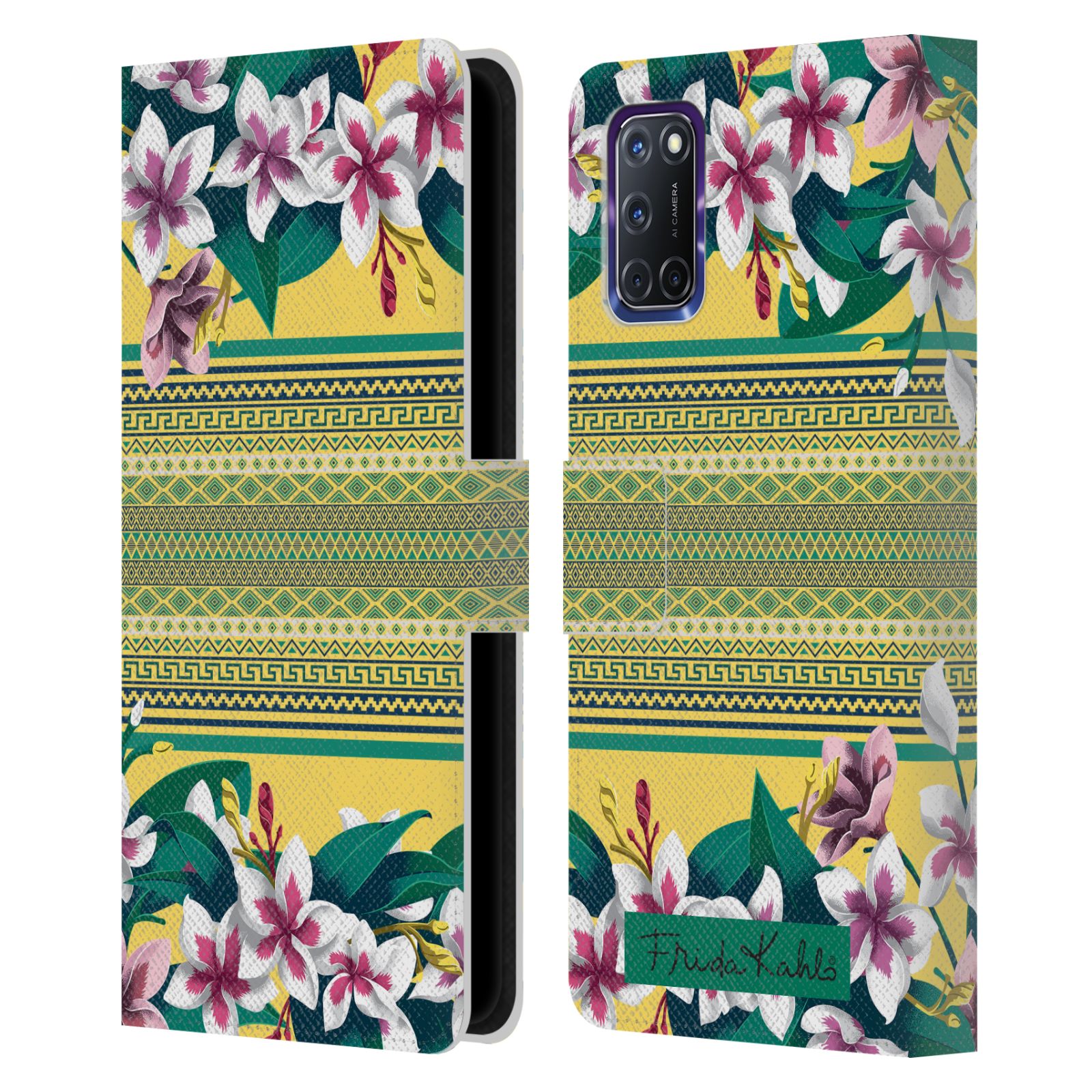 OFFIZIELLE FRIDA KAHLO BLUMEN BRIEFTASCHE HÜLLE HUELLE AUS LEDER FÜR OPPO HANDYS - Bild 14 von 14