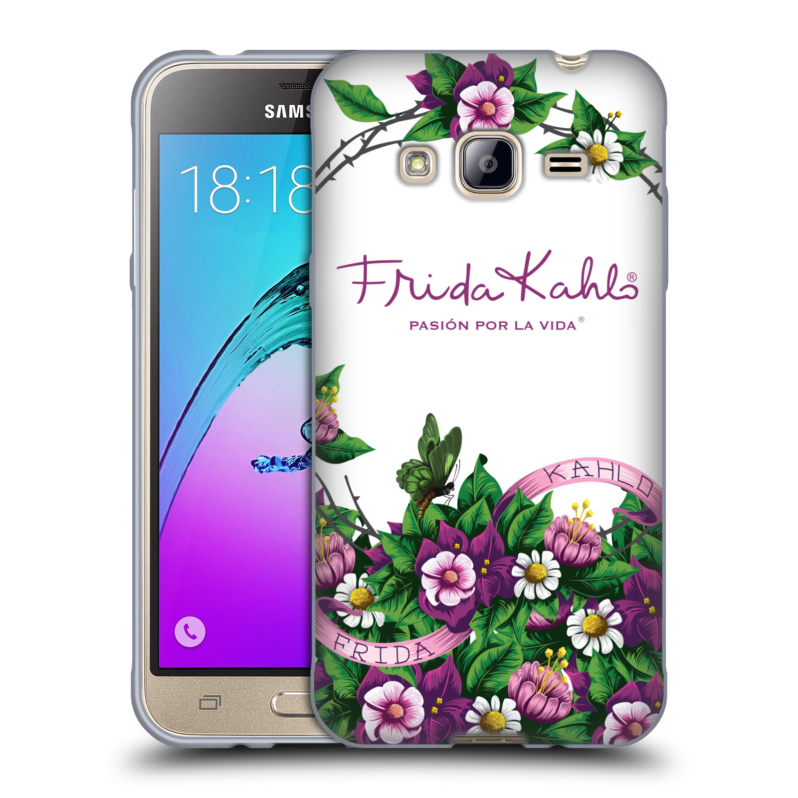 COQUE GEL SOUPLE OFFICIELLE FRIDA KAHLO VIOLET liquidation FLEURS POUR TÉLÉPHONES SAMSUNG 3