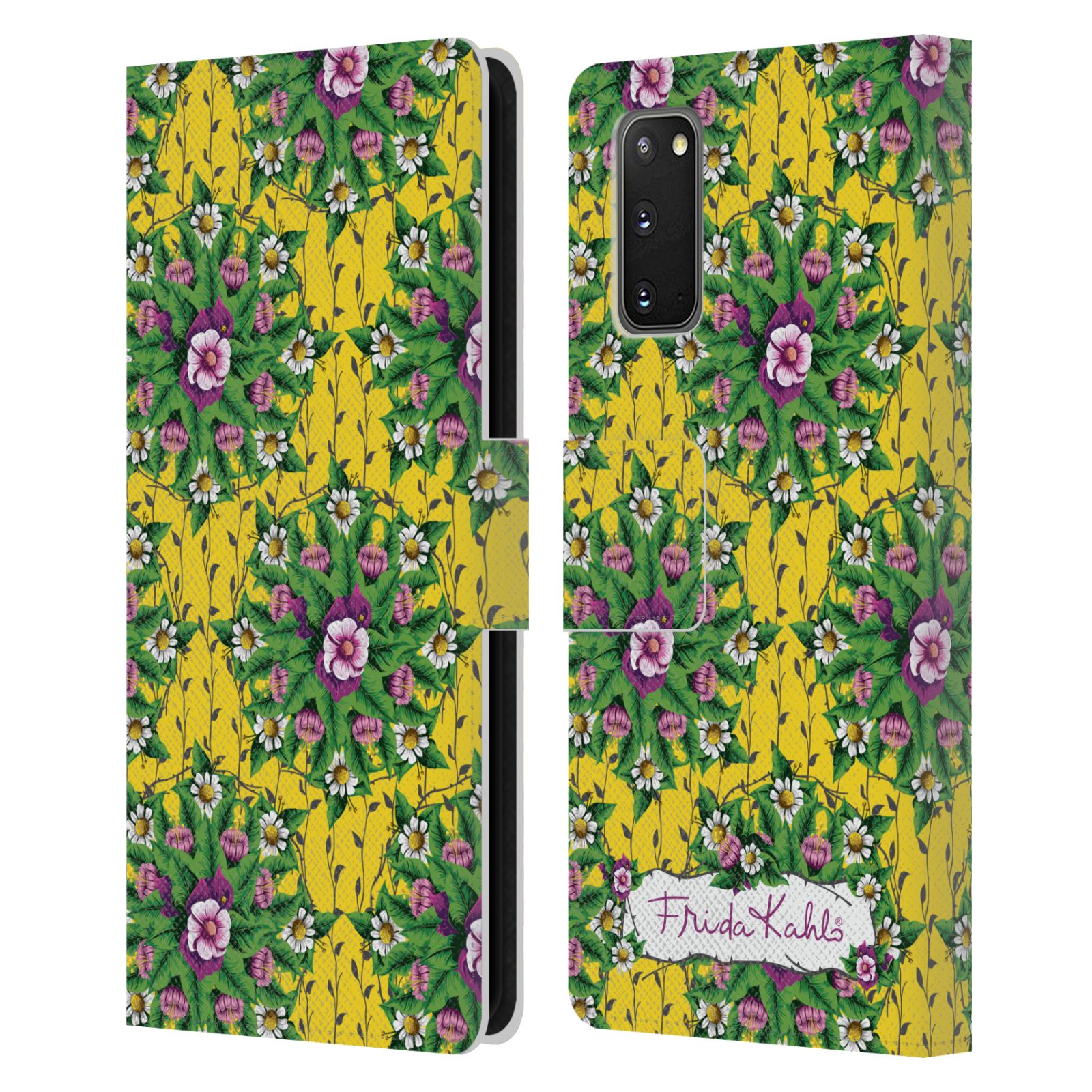 OFFICIËLE FRIDA KAHLO PAARSE BLOEMEN LEDEREN BOOK COVER VOOR SAMSUNG TELEFOONS 1 - Afbeelding 10 van 13