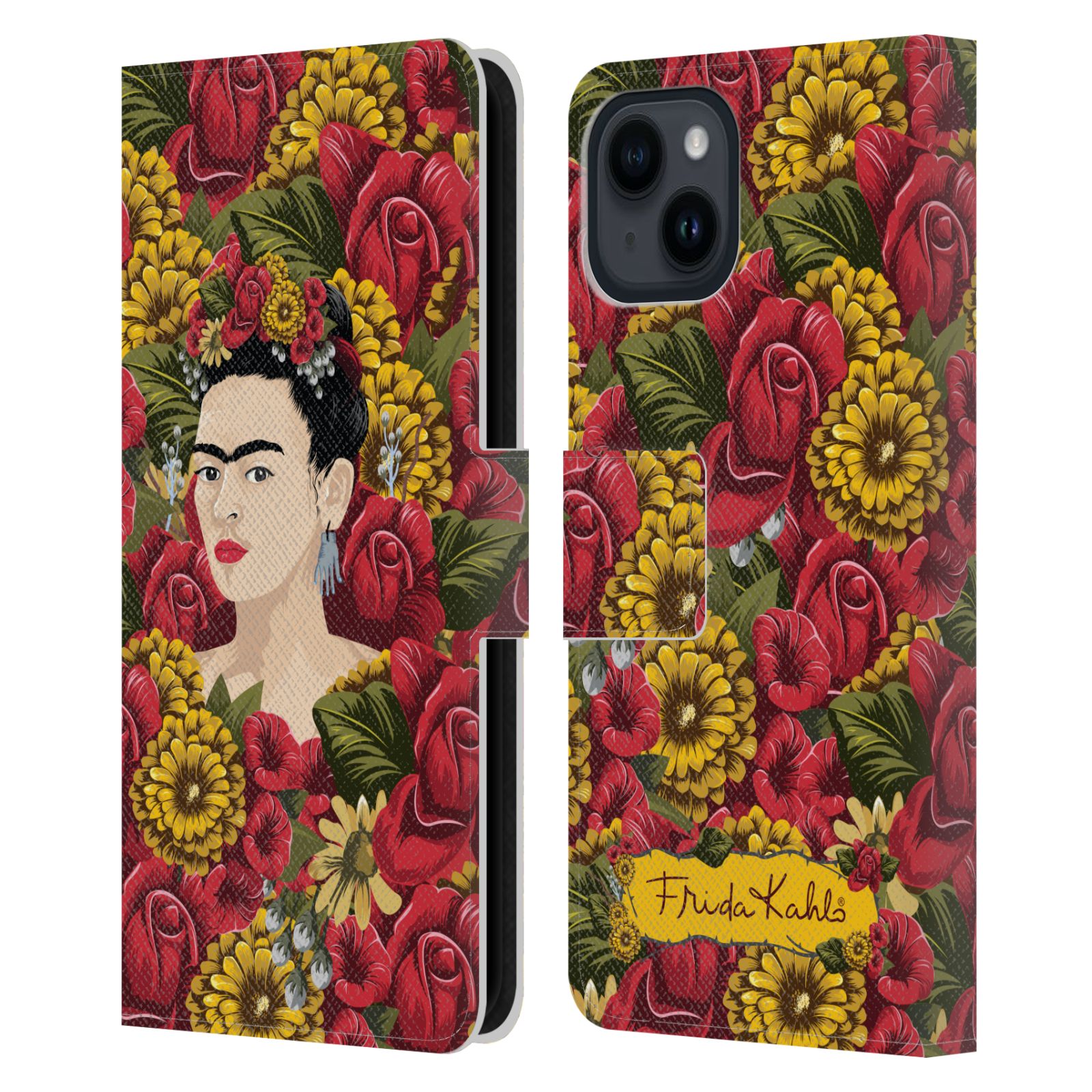 Portrait Pattern Leather Wallet Case for iPhone 15
