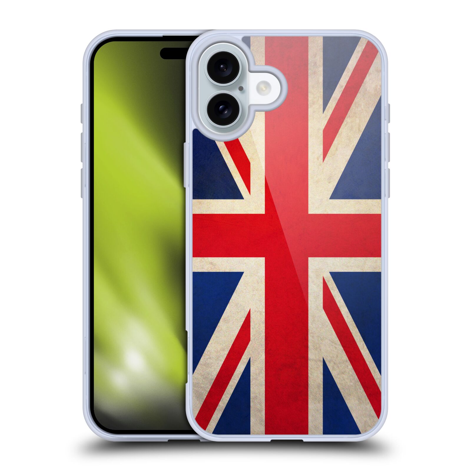 Silikonové lesklé pouzdro Apple iPhone 16 Plus - Head Case - VLAJKA VELKÁ BRITÁNIE (Lesklý silikonový kryt, obal, pouzdro na mobilní telefon Apple iPhone 16 Plus s motivem VLAJKA VELKÁ BRITÁNIE)