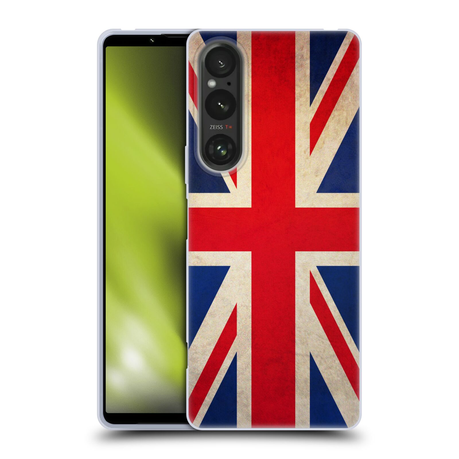 Silikonové pouzdro - Sony Xperia 1 V - Head Case - VLAJKA VELKÁ BRITÁNIE (Silikonový kryt, obal, pouzdro na mobilní telefon Sony Xperia 1 V s motivem VLAJKA VELKÁ BRITÁNIE)