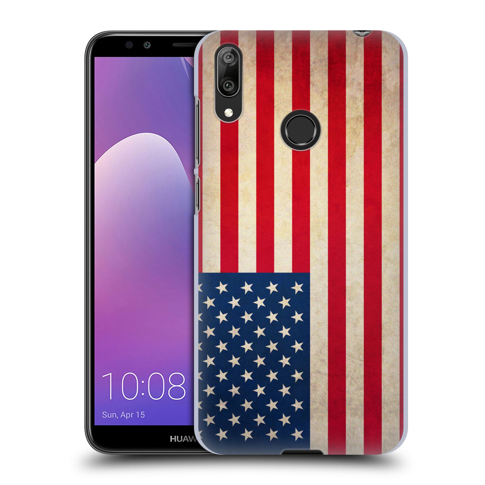 Plastové pouzdro na mobil Huawei Y7 (2019) - Head Case - VLAJKA USA (Plastový kryt, pouzdro, obal na mobilní telefon Huawei Y7 2019 s motivem VLAJKA USA)