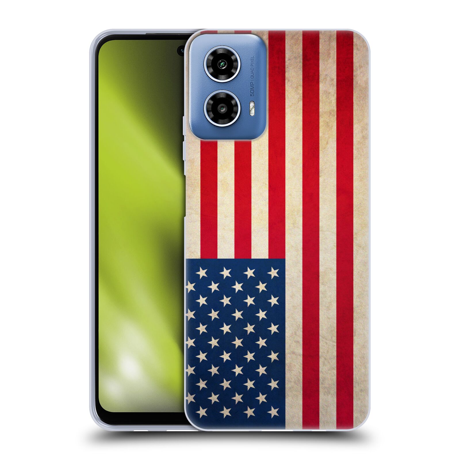 Silikonové pouzdro na mobil Motorola Moto G34 5G - Head Case - VLAJKA USA (Silikonový kryt, obal, pouzdro na mobilní telefon Motorola Moto G34 5G s motivem VLAJKA USA)