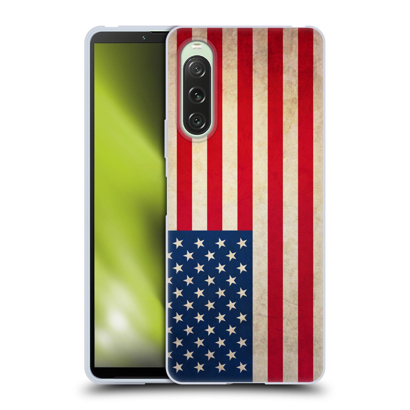 Silikonové pouzdro - Sony Xperia 10 V - Head Case - VLAJKA USA (Silikonový kryt, obal, pouzdro na mobilní telefon Sony Xperia 10 V s motivem VLAJKA USA)