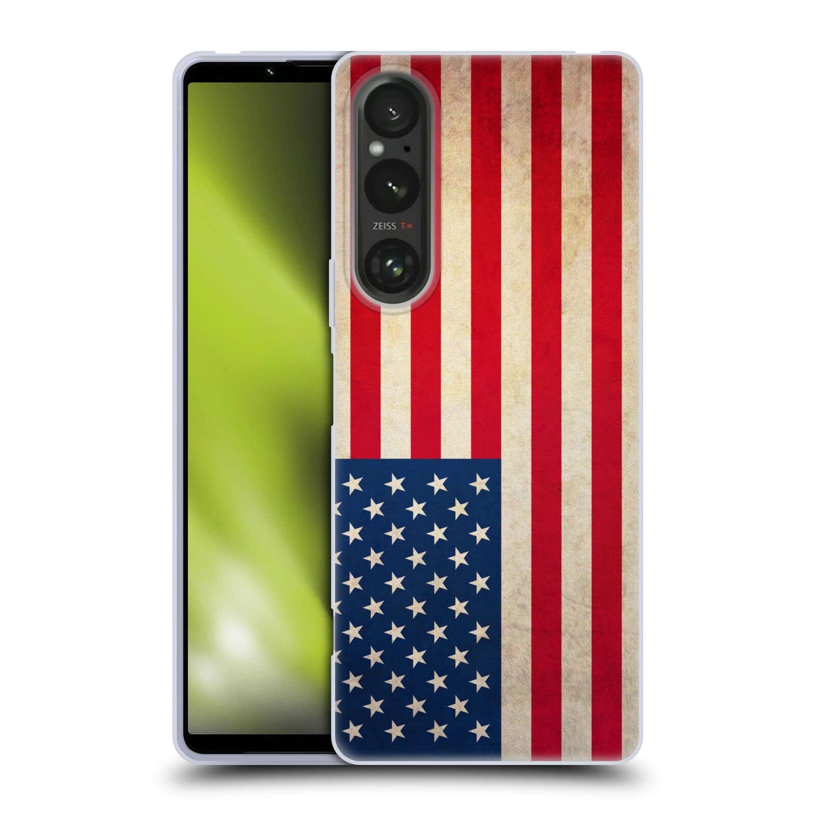 Silikonové pouzdro na mobil Sony Xperia 1 V - Head Case - VLAJKA USA (Silikonový kryt, obal, pouzdro na mobilní telefon Sony Xperia 1 V s motivem VLAJKA USA)