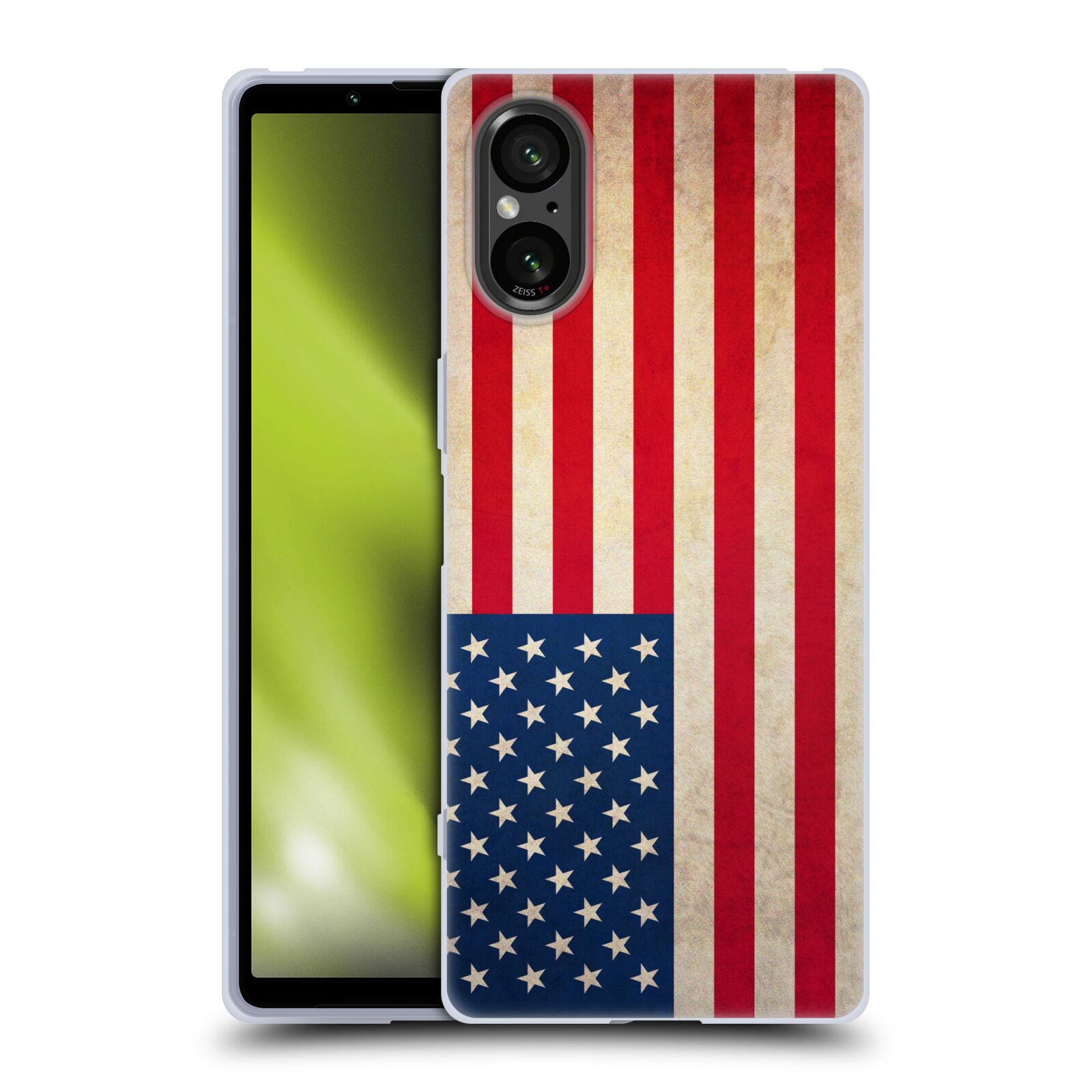 Silikonové pouzdro na mobil Sony Xperia 5 V - Head Case - VLAJKA USA (Silikonový kryt, obal, pouzdro na mobilní telefon Sony Xperia 5 V s motivem VLAJKA USA)