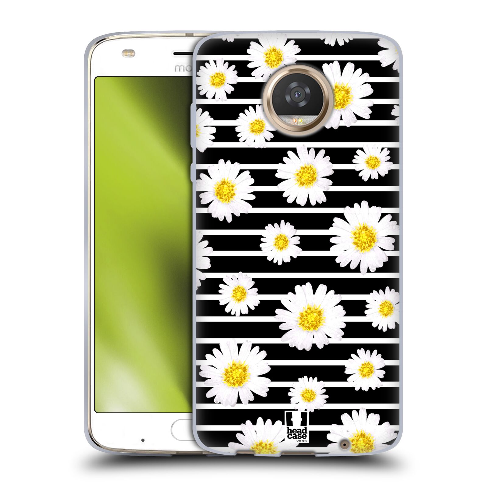 HEAD CASE DESIGNS FLORAL FASHION STRIPES SOFT GEL CASE FOR MOTOROLA PHONES