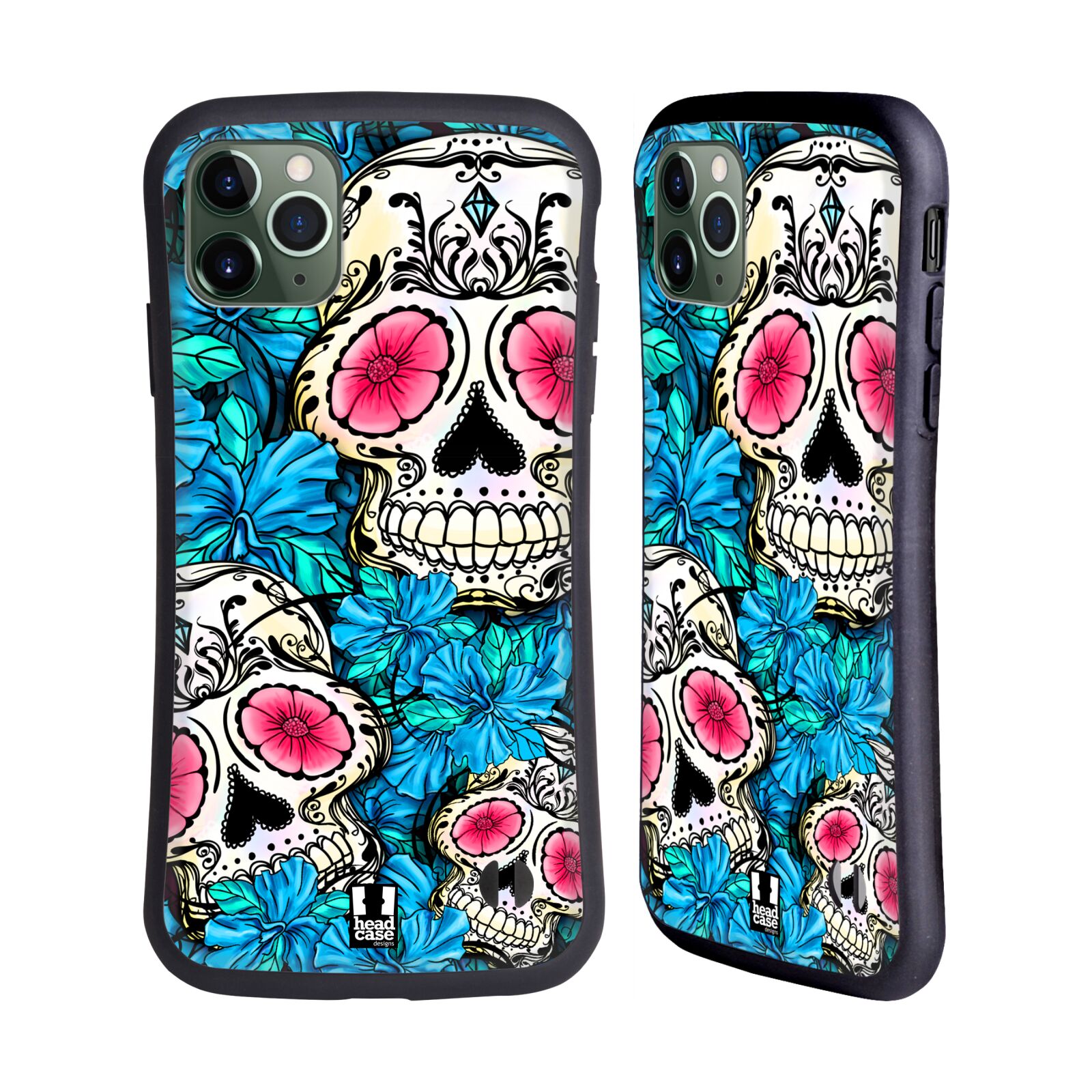 HEAD CASE DESIGNS FLORID OF SKULLS HYBRID CASE FOR APPLE iPHONES PHONES - Picture 8 of 12