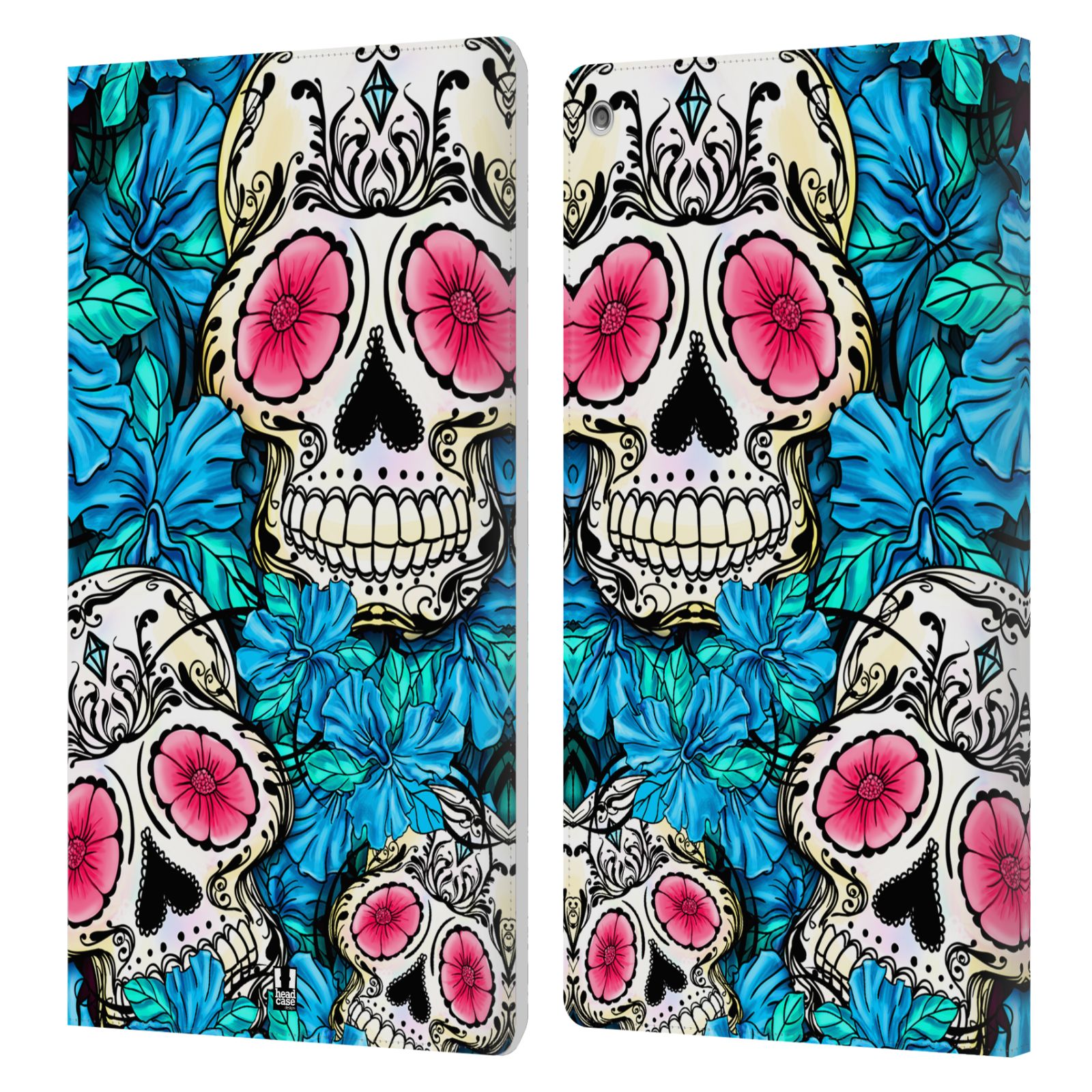 HEAD CASE DESIGNS FLORID OF SKULLS LEATHER BOOK WALLET CASE FOR AMAZON FIRE - Picture 7 of 11