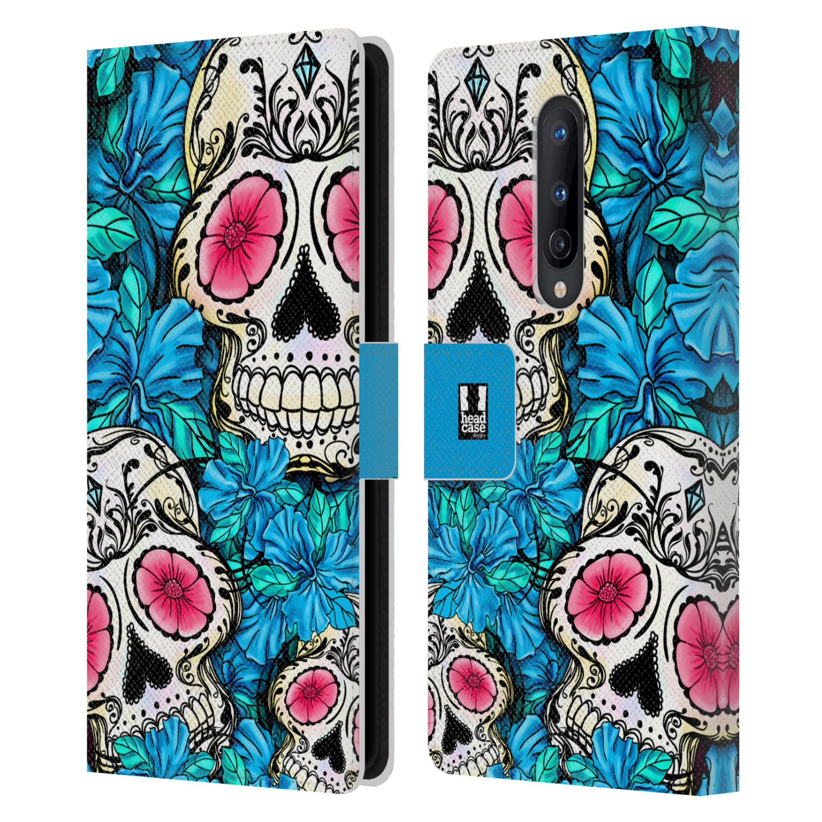 HEAD CASE DESIGNS FLORID OF SKULLS LEATHER BOOK WALLET CASE FOR ONEPLUS PHONES - Picture 7 of 11