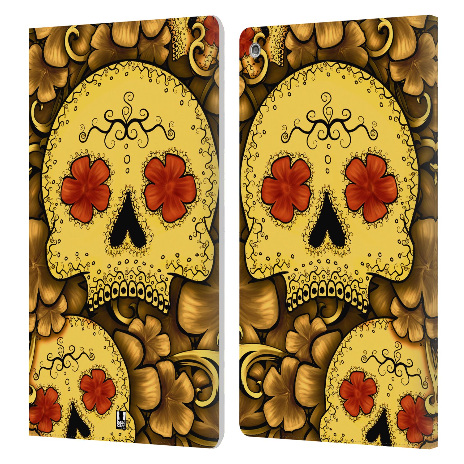 HEAD CASE DESIGNS FLORID OF SKULLS LEATHER BOOK WALLET CASE FOR AMAZON FIRE - Picture 8 of 11