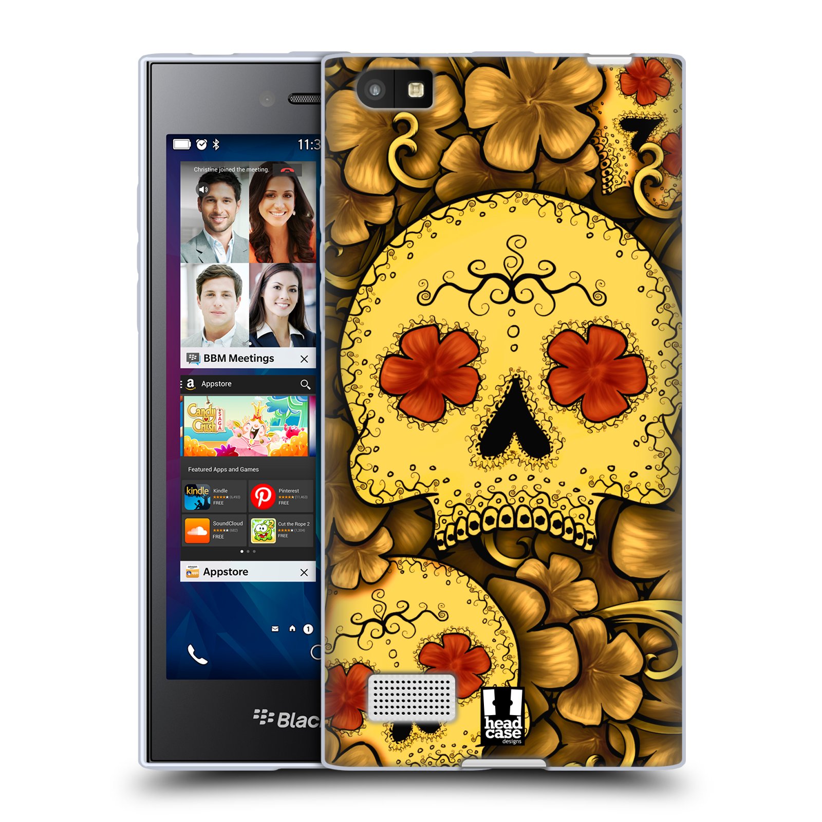 HEAD CASE DESIGNS FLORID OF SKULLS GEL CASE & WALLPAPER FOR BLACKBERRY PHONES - Picture 10 of 13