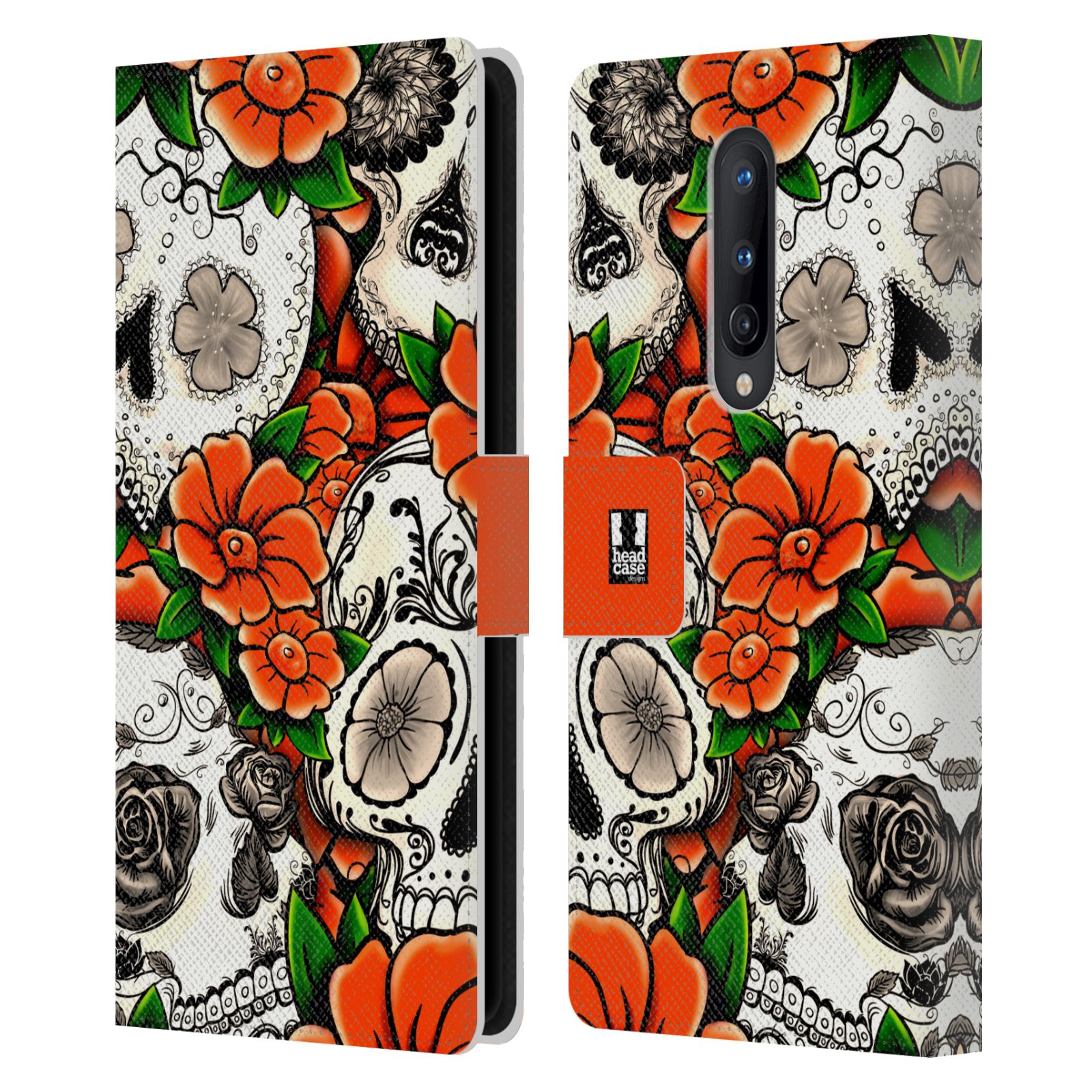 HEAD CASE DESIGNS FLORID OF SKULLS LEATHER BOOK WALLET CASE FOR ONEPLUS PHONES - Picture 9 of 11