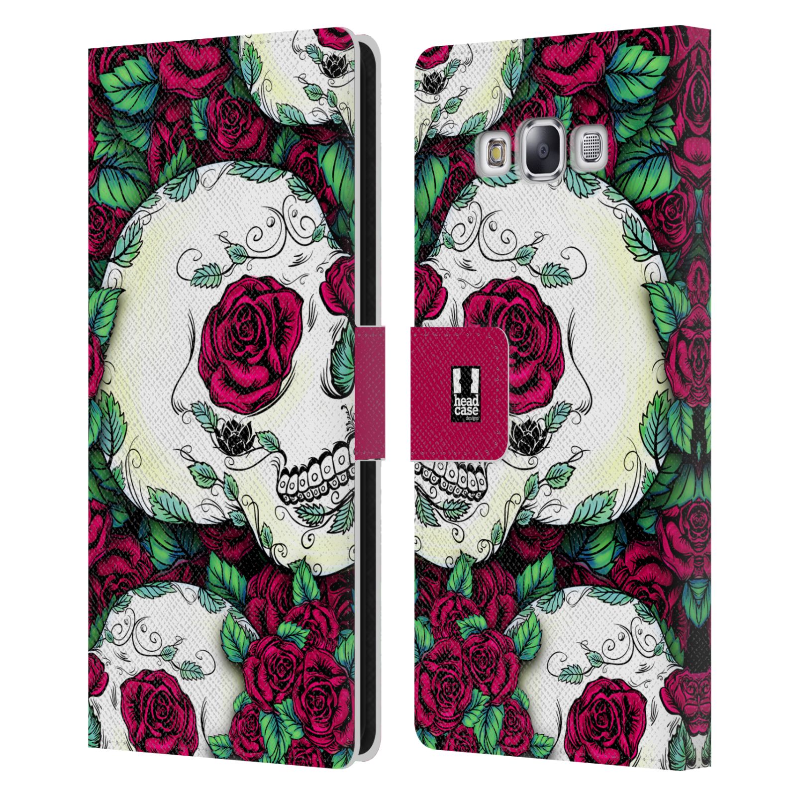 HEAD CASE DESIGNS FLORID OF SKULLS LEATHER BOOK CASE FOR SAMSUNG PHONES 3 - 第 10/11 張圖片