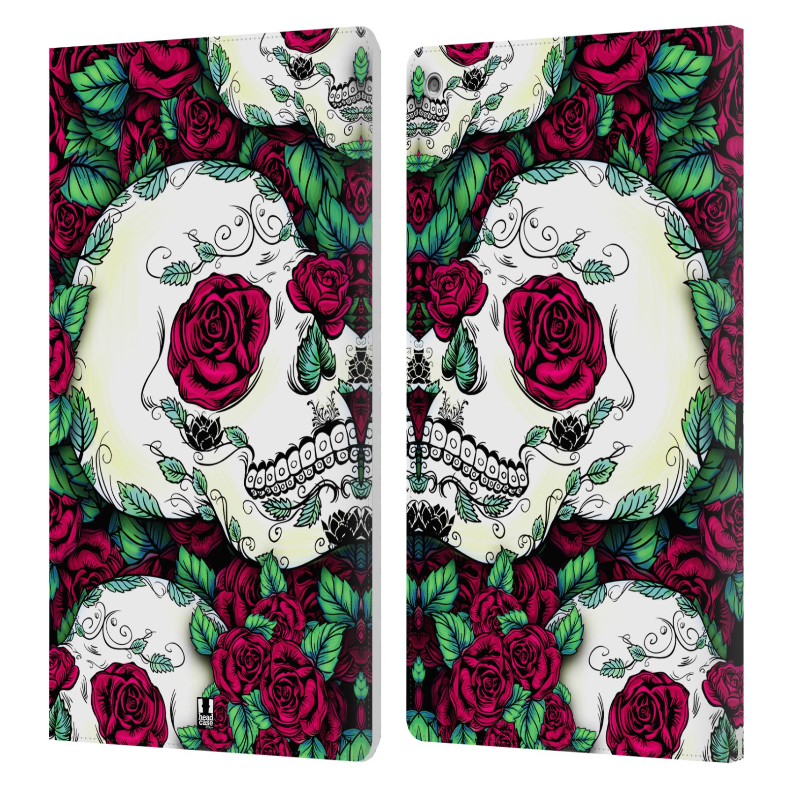 HEAD CASE DESIGNS FLORID OF SKULLS LEATHER BOOK WALLET CASE FOR AMAZON FIRE - Picture 10 of 11