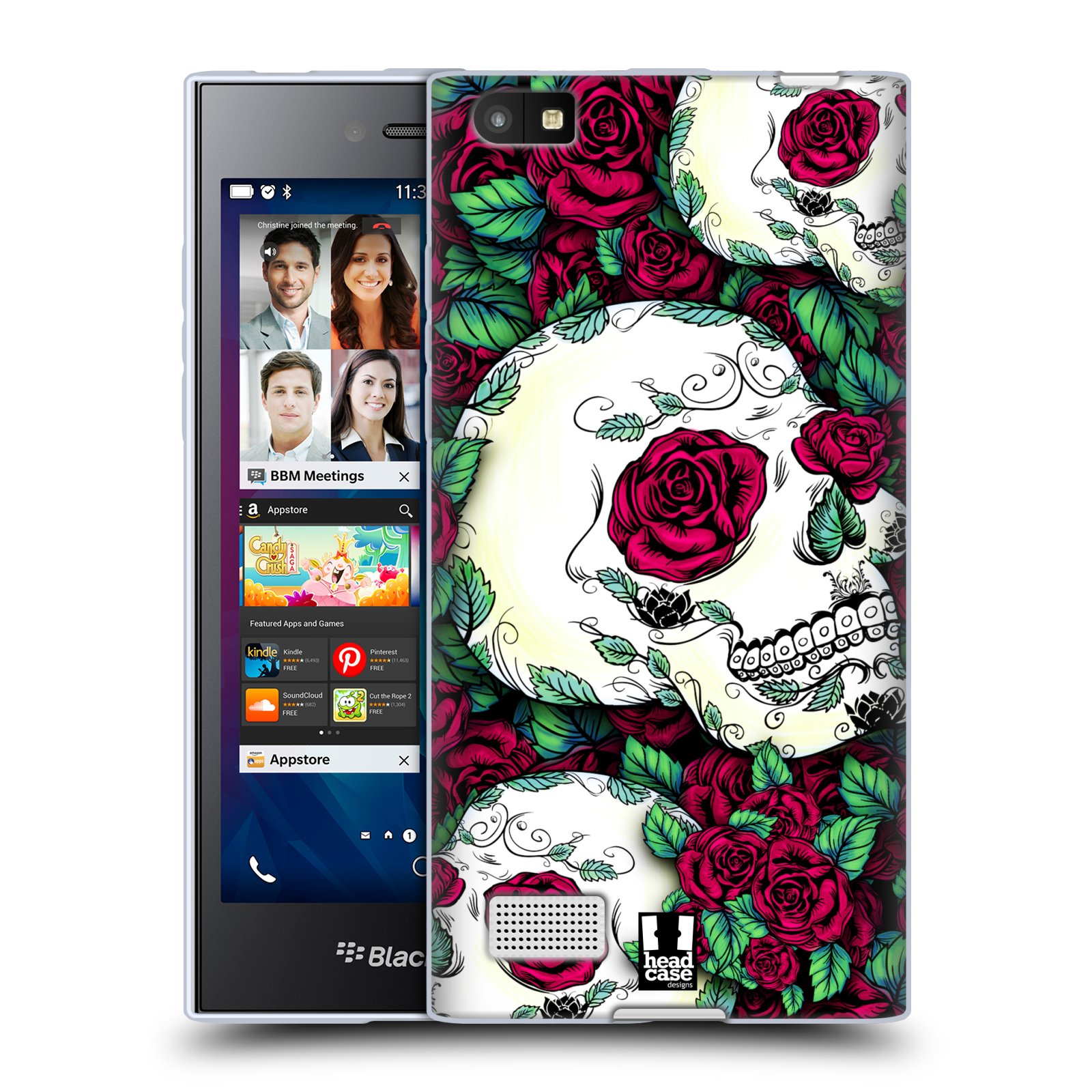 HEAD CASE DESIGNS FLORID OF SKULLS GEL CASE & WALLPAPER FOR BLACKBERRY PHONES - Picture 12 of 13