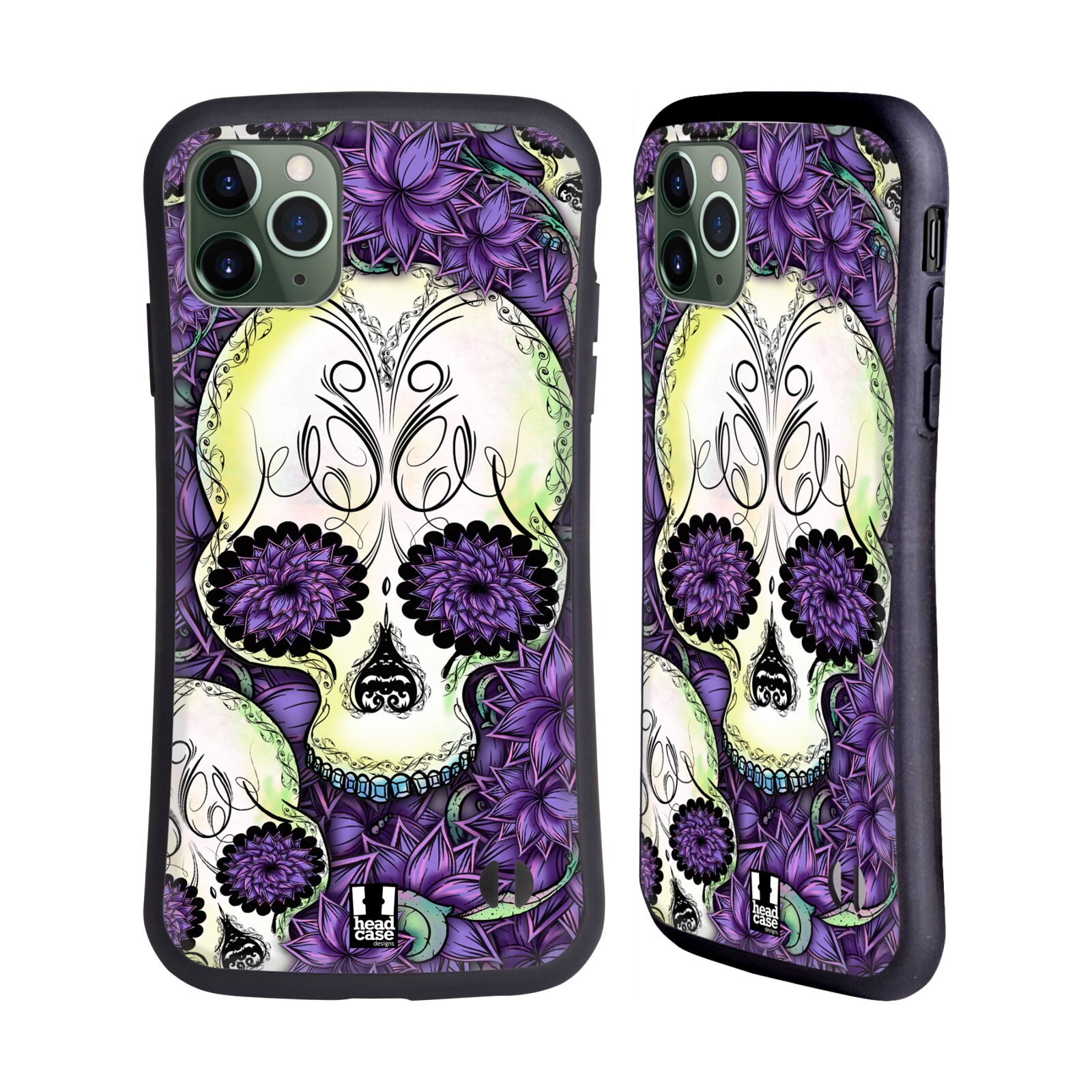 HEAD CASE DESIGNS FLORID OF SKULLS HYBRID CASE FOR APPLE iPHONES PHONES - Picture 12 of 12