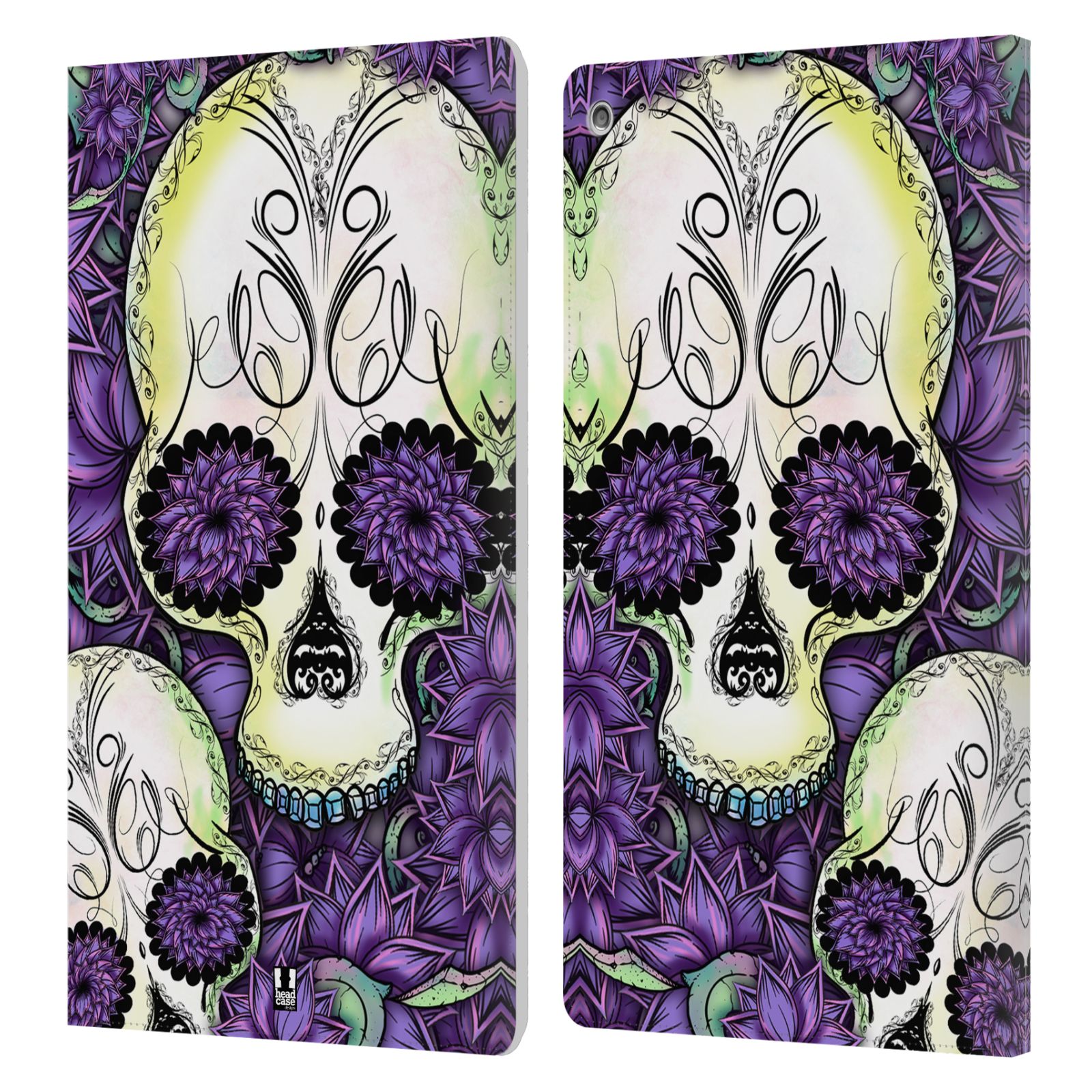 HEAD CASE DESIGNS FLORID OF SKULLS LEATHER BOOK WALLET CASE FOR AMAZON FIRE - Picture 11 of 11