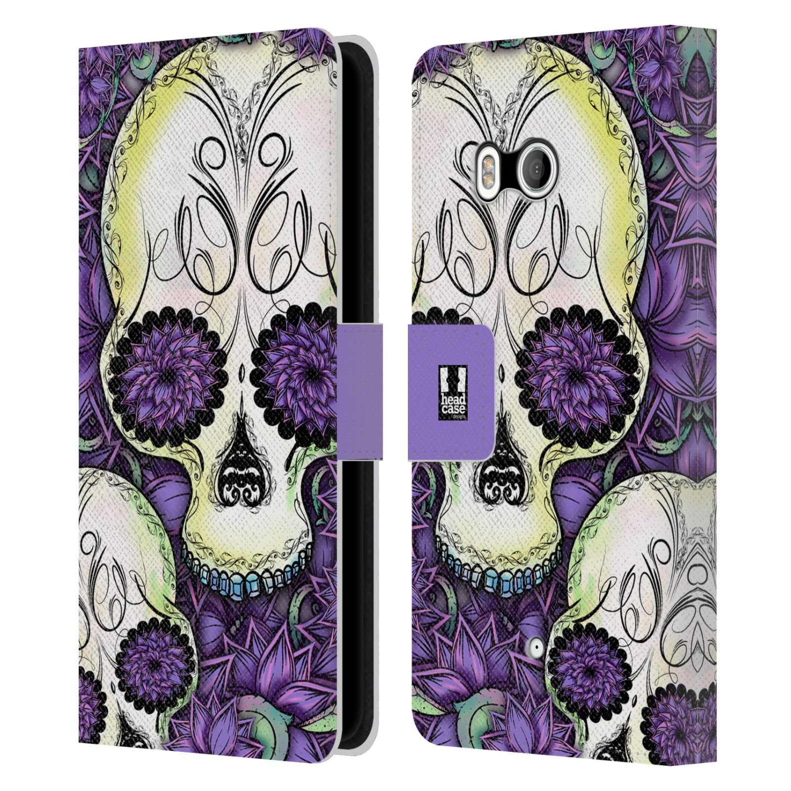 FUNDA BILLETERA HEAD CASE DESIGNS CON DIBUJO DE CUERO FLORID OF CALAVERAS PARA TELÉFONOS HTC 1 - Imagen 7 de 7
