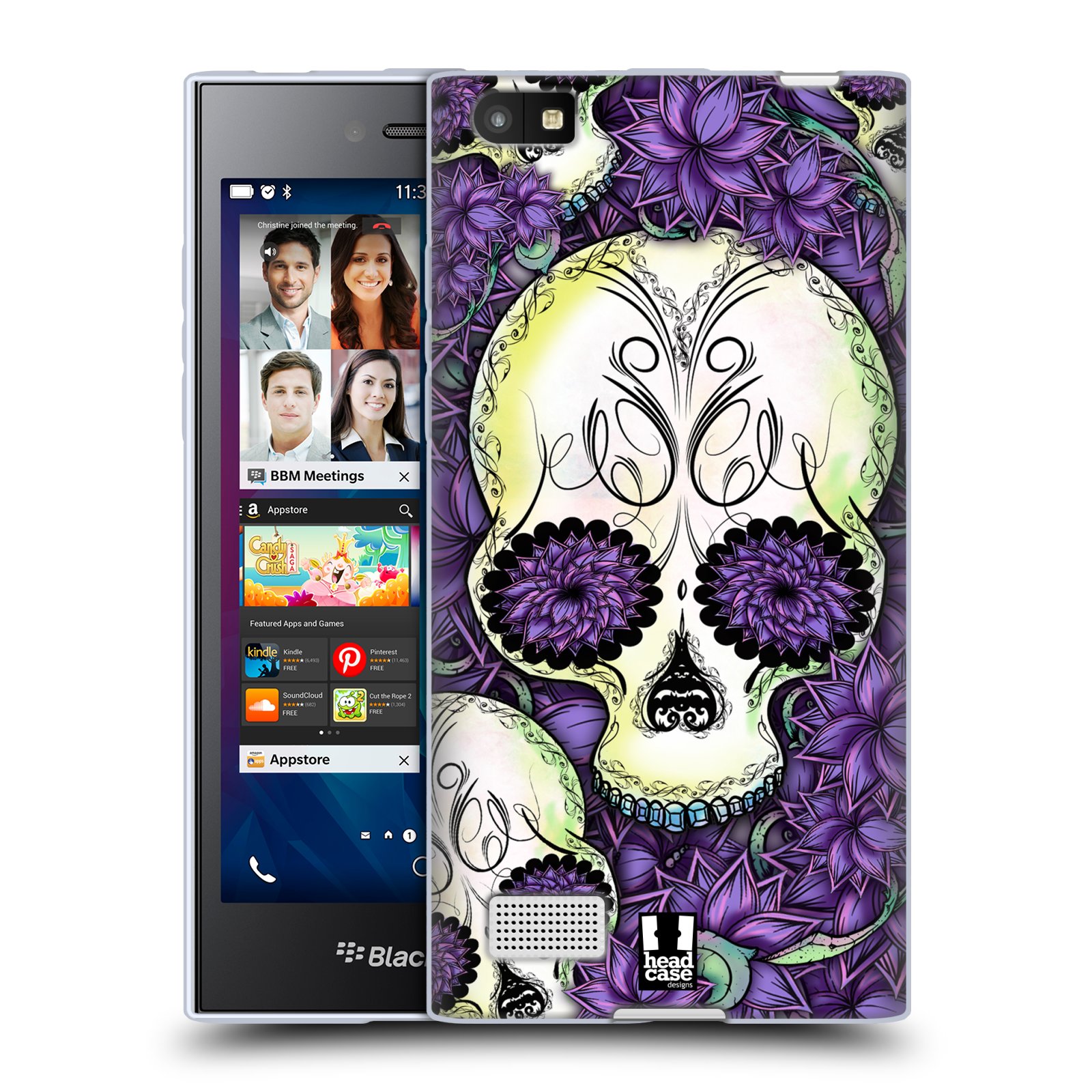HEAD CASE DESIGNS FLORID OF SKULLS GEL CASE & WALLPAPER FOR BLACKBERRY PHONES - Picture 13 of 13