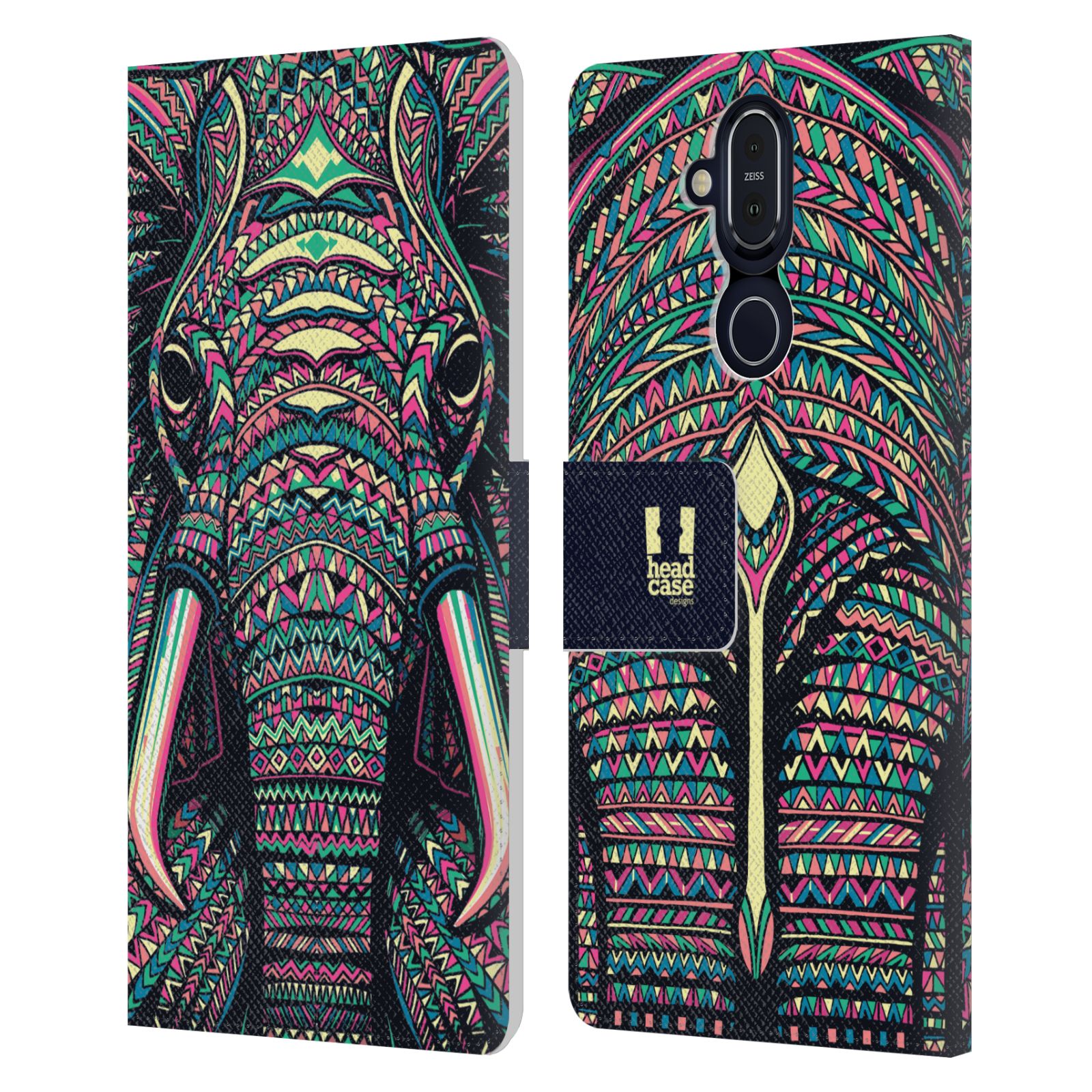 DISEÑOS DE FUNDA DE CABEZA AZTEC ANIMAL FACES LEATHER BOOK WALLET CASE PARA TELÉFONOS NOKIA - Imagen 7 de 16
