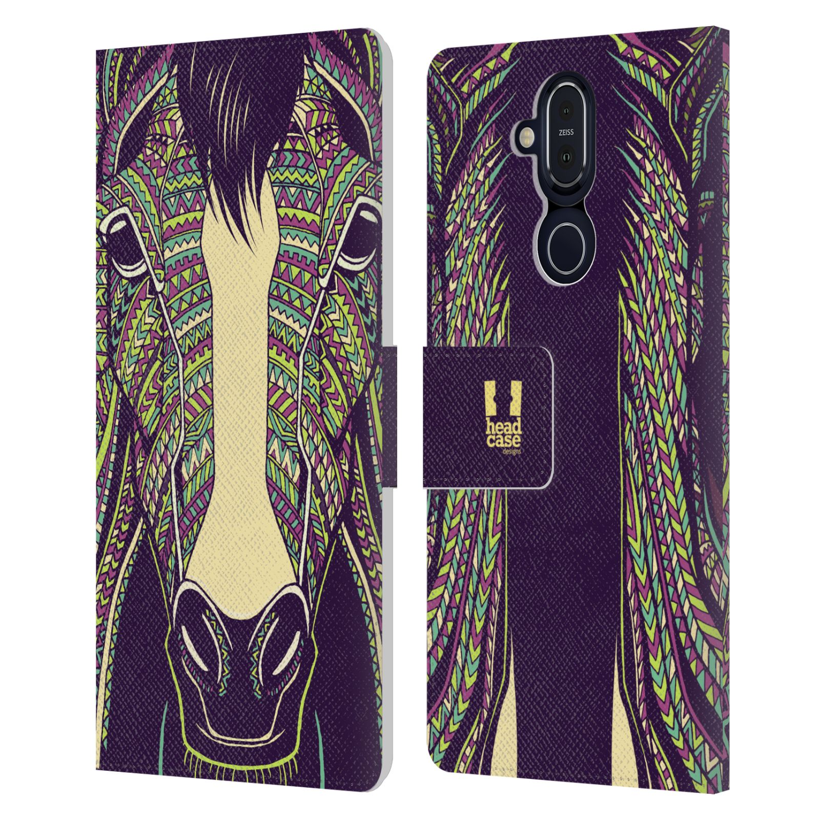 DISEÑOS DE FUNDA DE CABEZA AZTEC ANIMAL FACES LEATHER BOOK WALLET CASE PARA TELÉFONOS NOKIA - Imagen 8 de 16