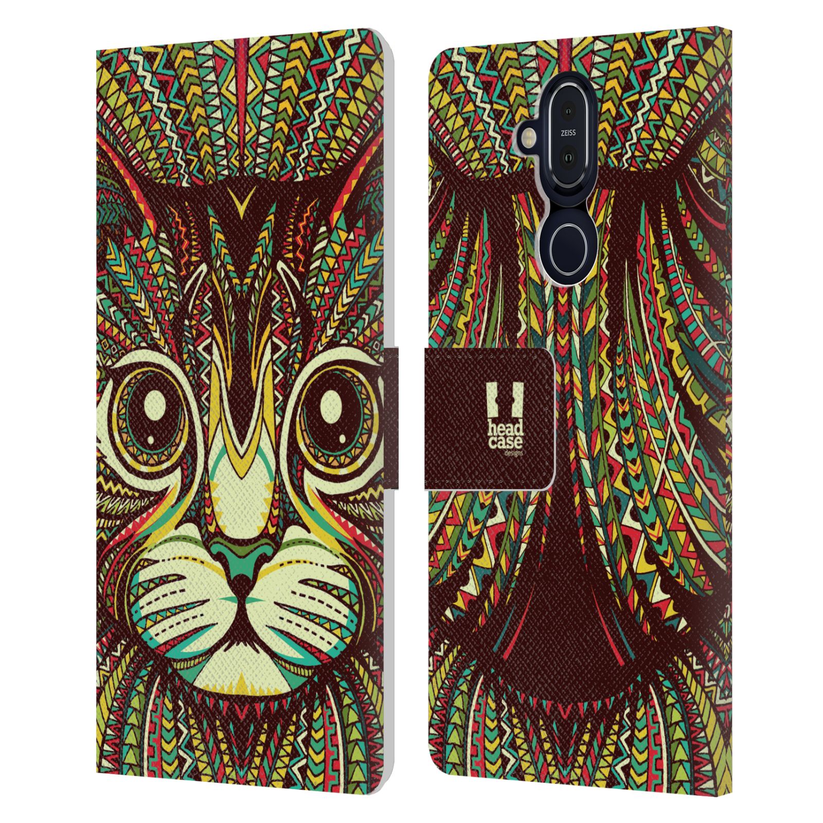DISEÑOS DE FUNDA DE CABEZA AZTEC ANIMAL FACES LEATHER BOOK WALLET CASE PARA TELÉFONOS NOKIA - Imagen 9 de 16