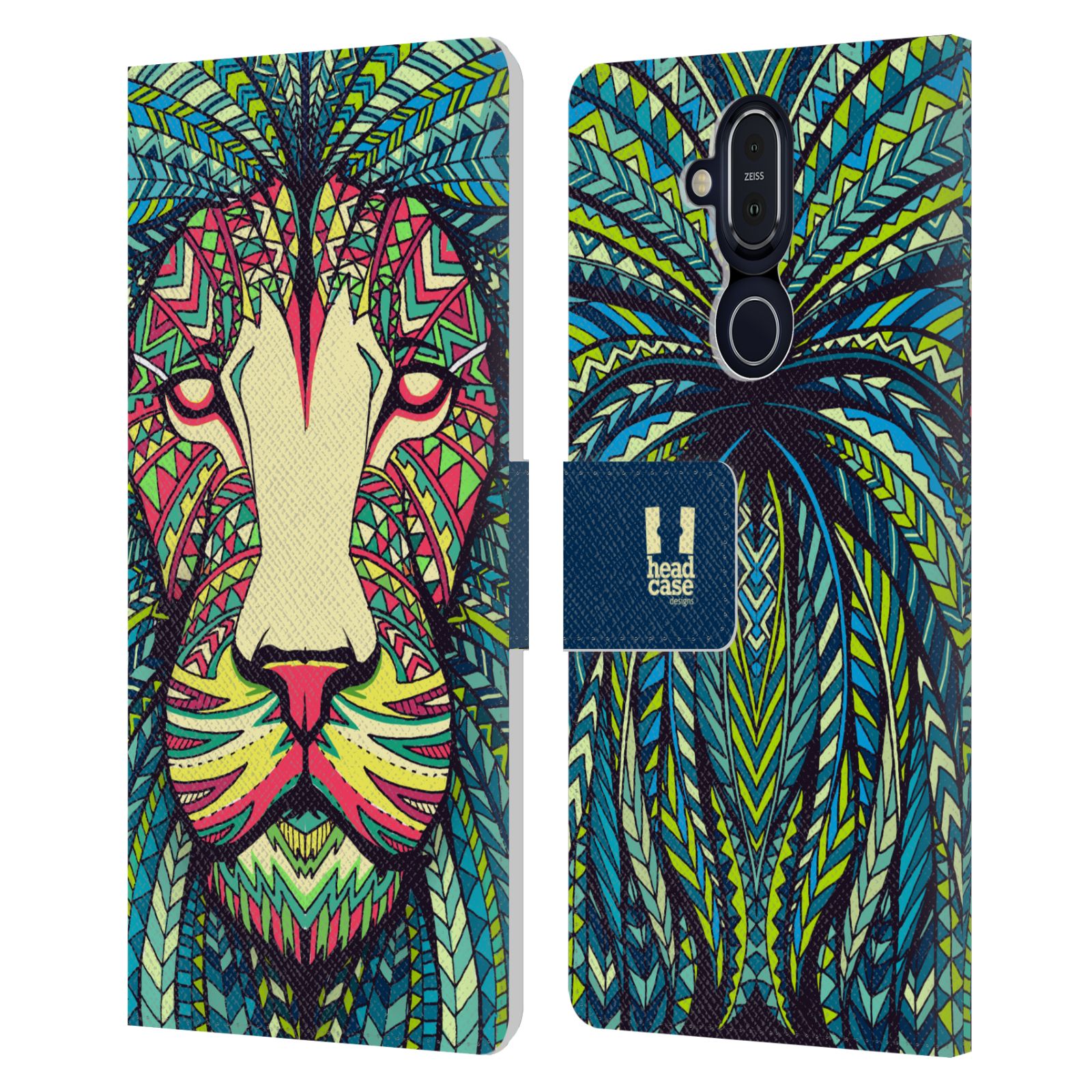 DISEÑOS DE FUNDA DE CABEZA AZTEC ANIMAL FACES LEATHER BOOK WALLET CASE PARA TELÉFONOS NOKIA - Imagen 10 de 16