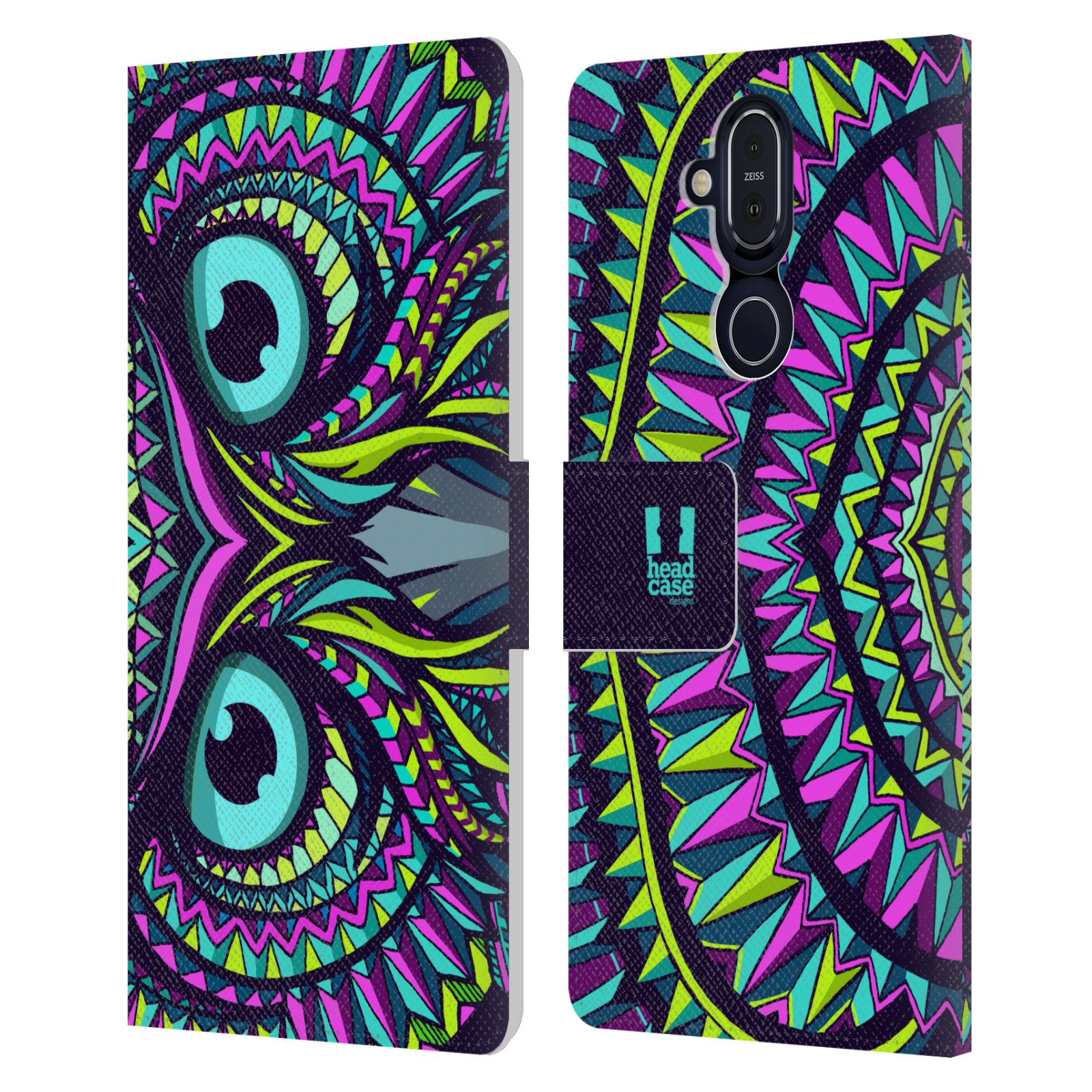 DISEÑOS DE FUNDA DE CABEZA AZTEC ANIMAL FACES LEATHER BOOK WALLET CASE PARA TELÉFONOS NOKIA - Imagen 11 de 16