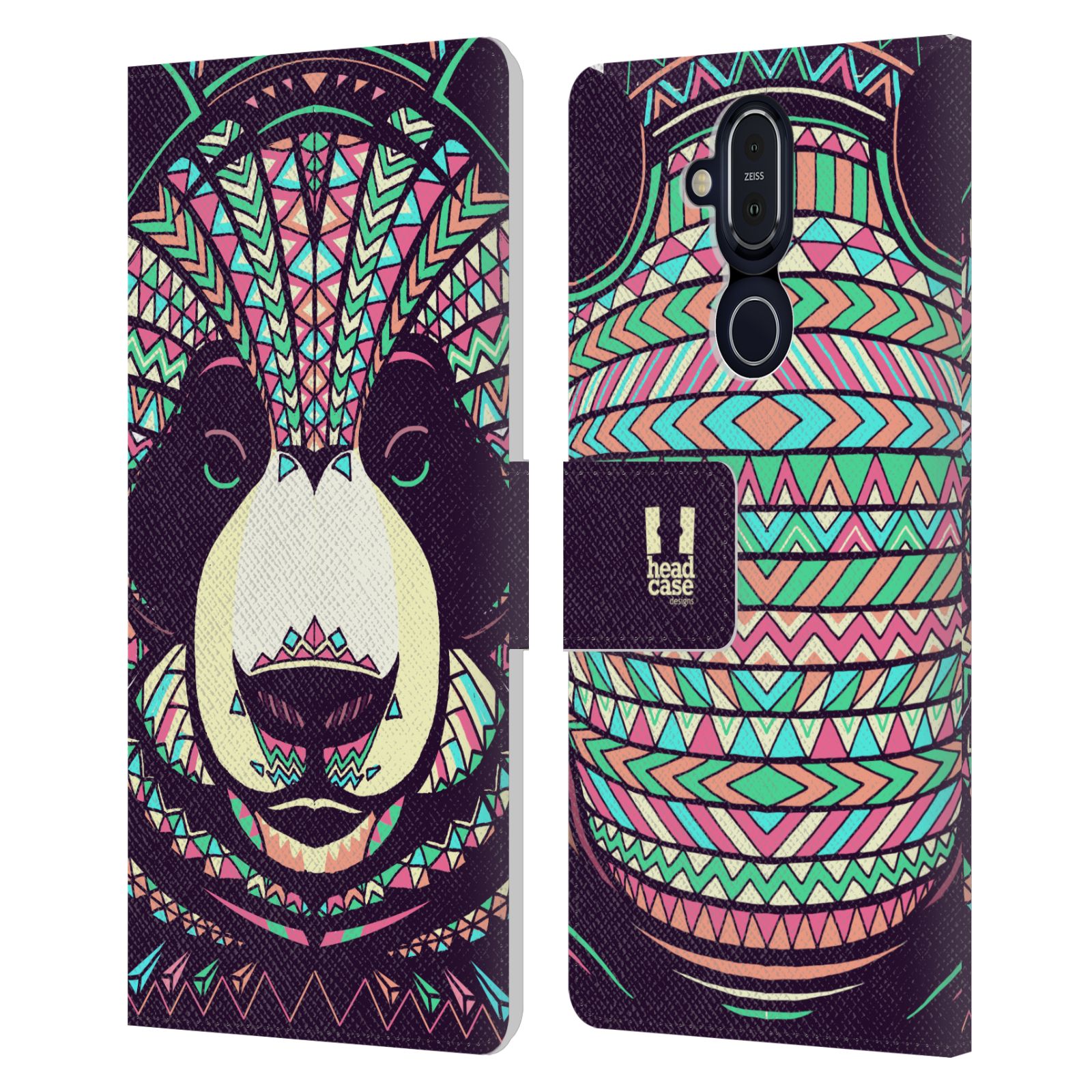 DISEÑOS DE FUNDA DE CABEZA AZTEC ANIMAL FACES LEATHER BOOK WALLET CASE PARA TELÉFONOS NOKIA - Imagen 12 de 16