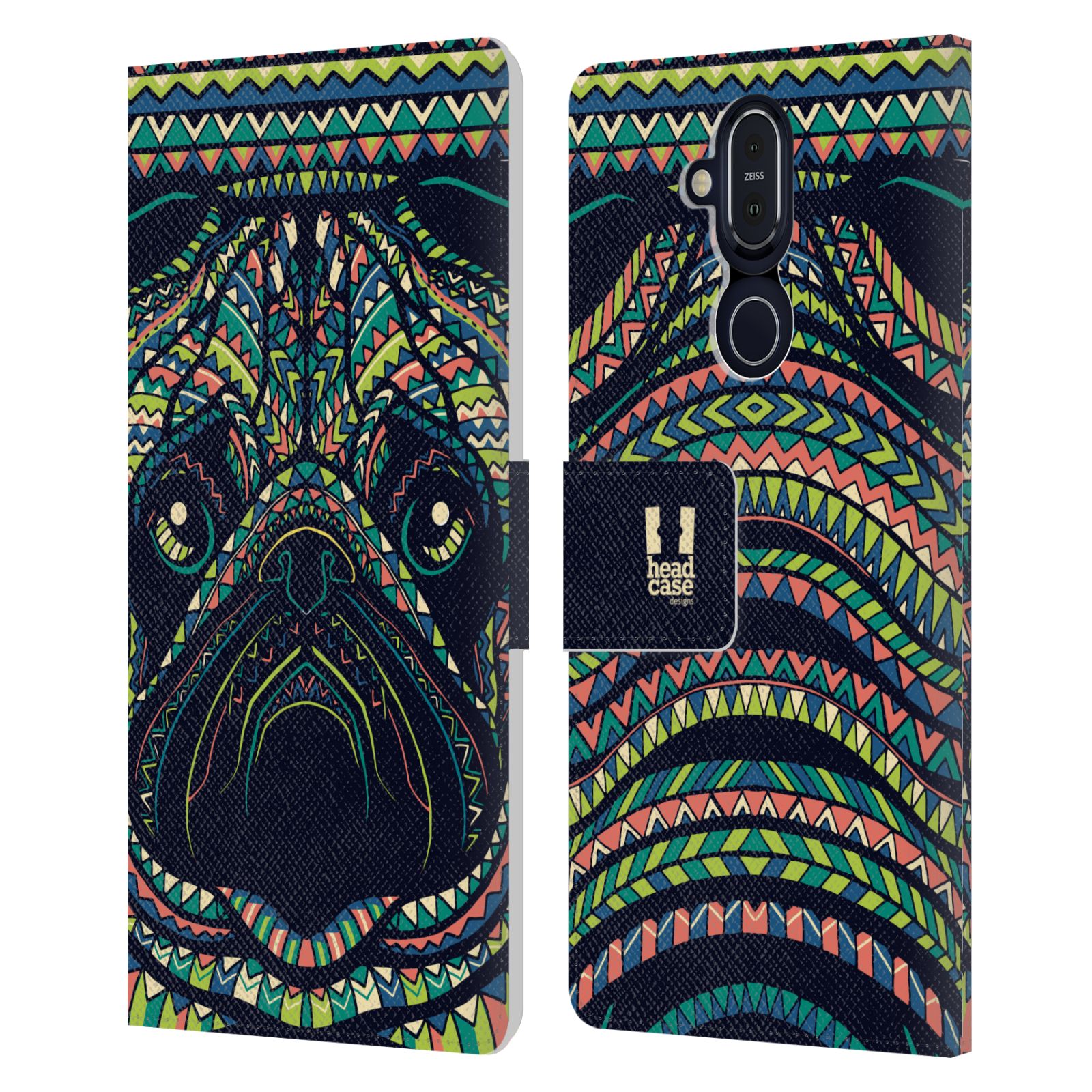 DISEÑOS DE FUNDA DE CABEZA AZTEC ANIMAL FACES LEATHER BOOK WALLET CASE PARA TELÉFONOS NOKIA - Imagen 13 de 16