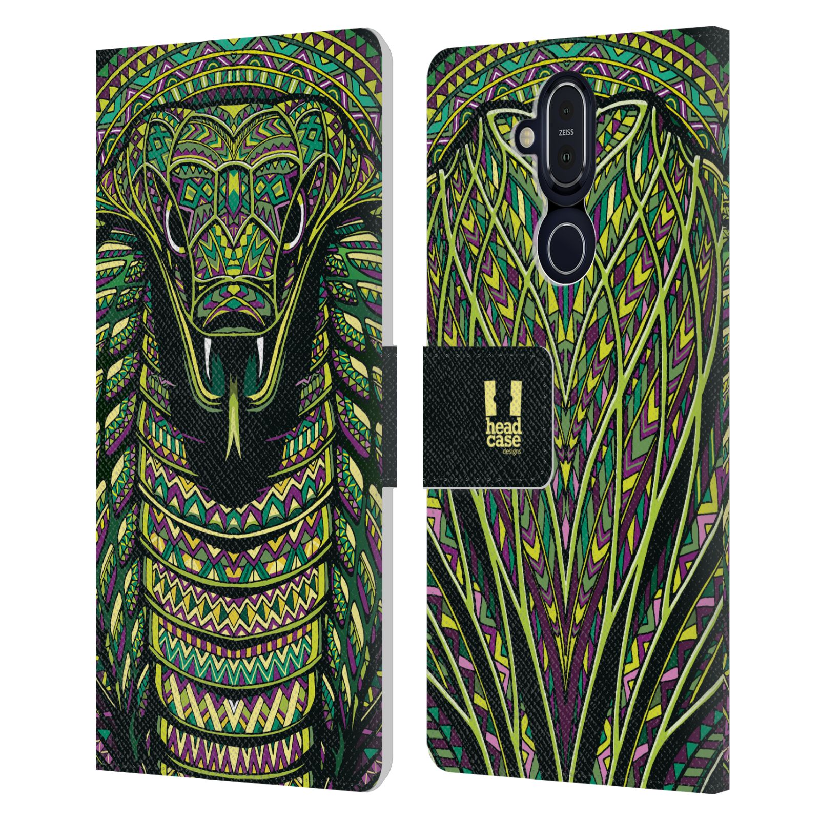 DISEÑOS DE FUNDA DE CABEZA AZTEC ANIMAL FACES LEATHER BOOK WALLET CASE PARA TELÉFONOS NOKIA - Imagen 14 de 16