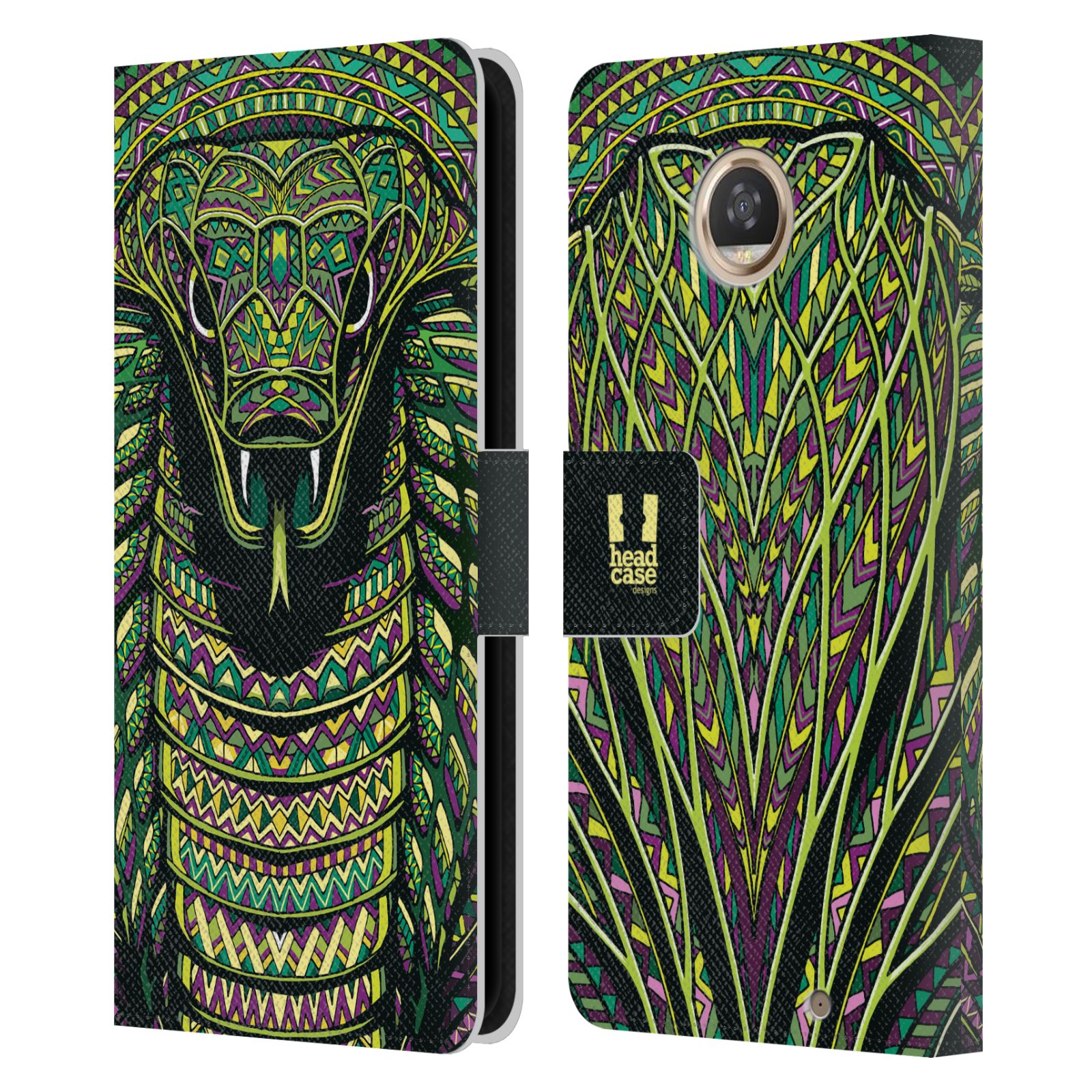 HEAD CASE DESIGNS AZTEC ANIMAL FACES LEATHER BOOK CASE FOR MOTOROLA PHONES - Picture 14 of 16