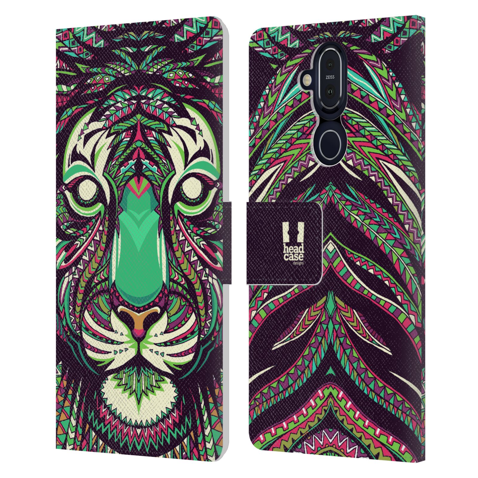 DISEÑOS DE FUNDA DE CABEZA AZTEC ANIMAL FACES LEATHER BOOK WALLET CASE PARA TELÉFONOS NOKIA - Imagen 15 de 16