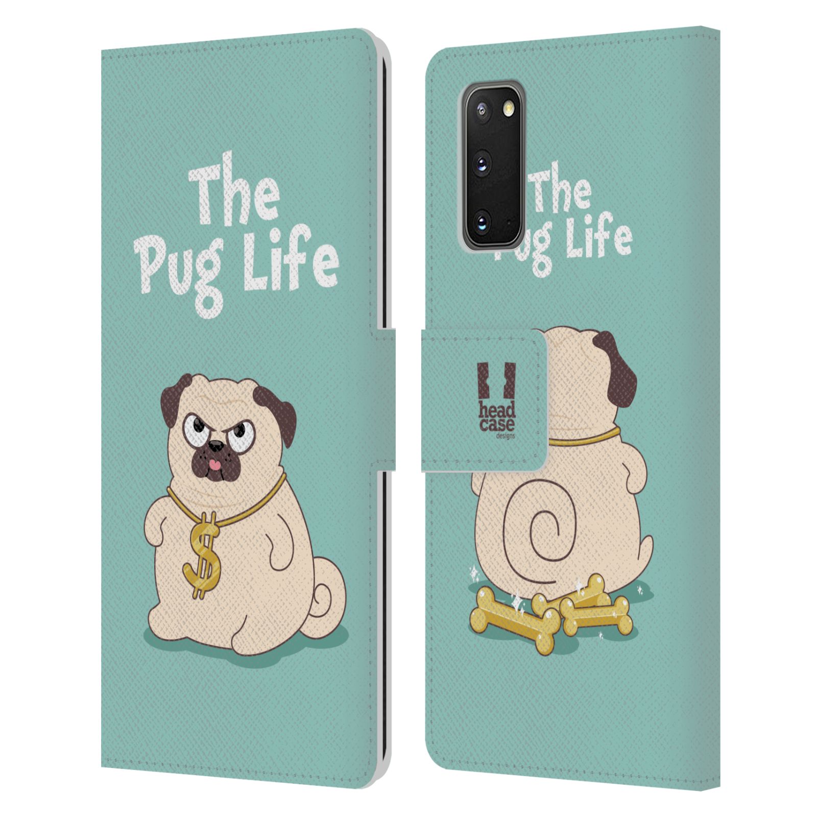 HEAD CASE DESIGNS PIPER THE PUG LEATHER BOOK WALLET CASE FOR SAMSUNG PHONES 1 - Picture 9 of 16