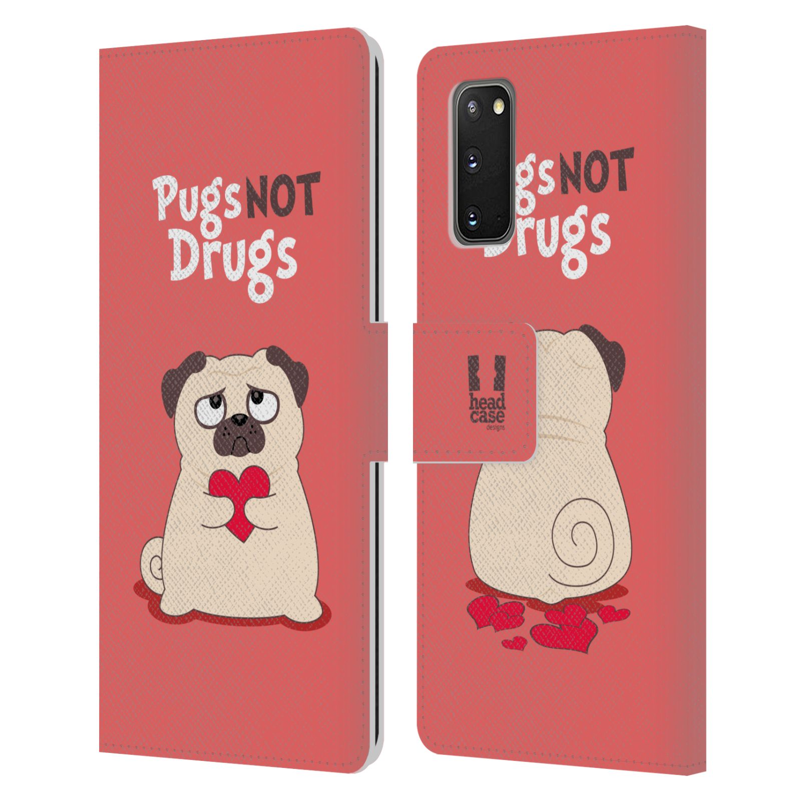HEAD CASE DESIGNS PIPER THE PUG LEATHER BOOK WALLET CASE FOR SAMSUNG PHONES 1 - Picture 12 of 16